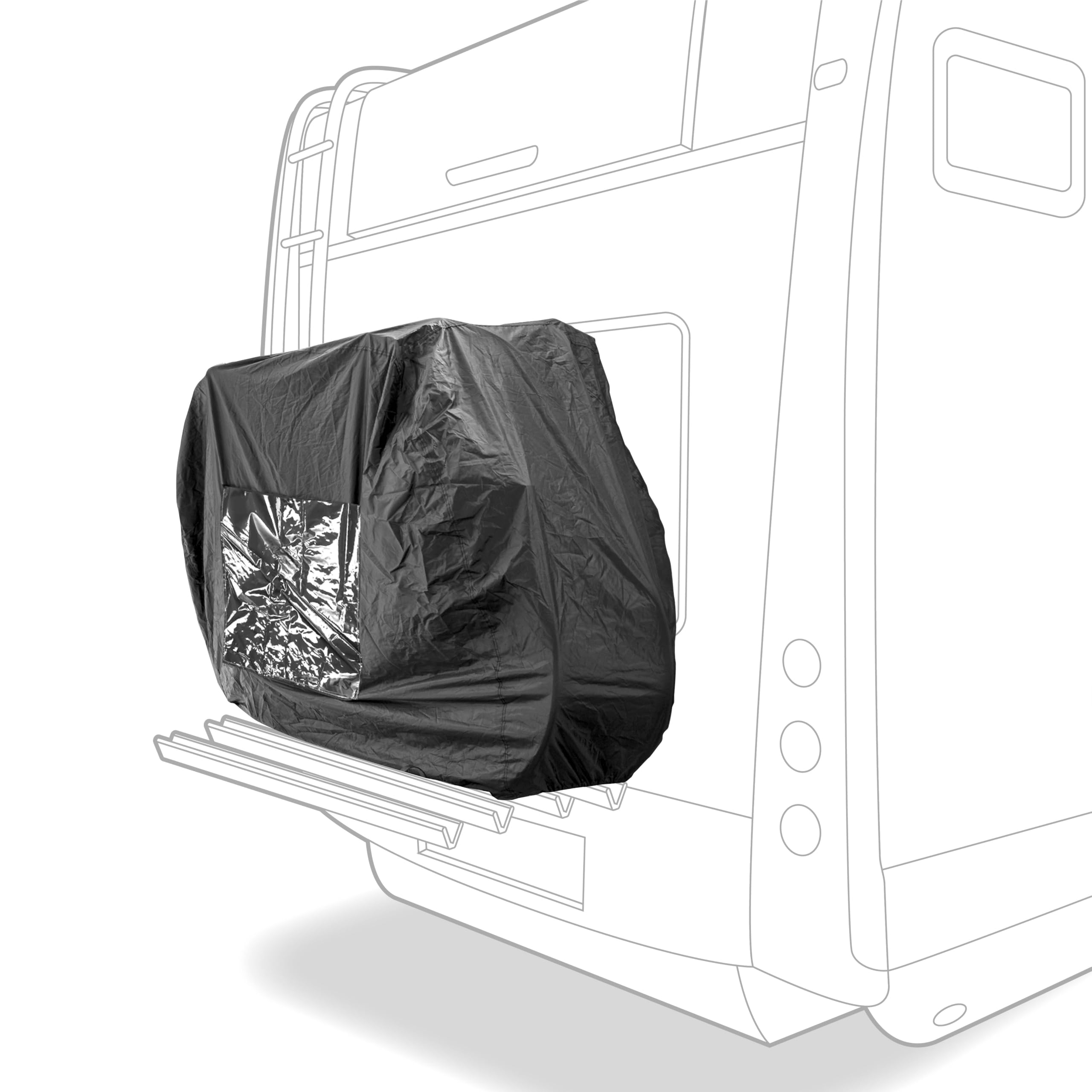 Nordrive N60059, Telo Copribici per Portabici Camper e Roulotte, 2 Biciclette, Anti Pioggia e UV Resistente