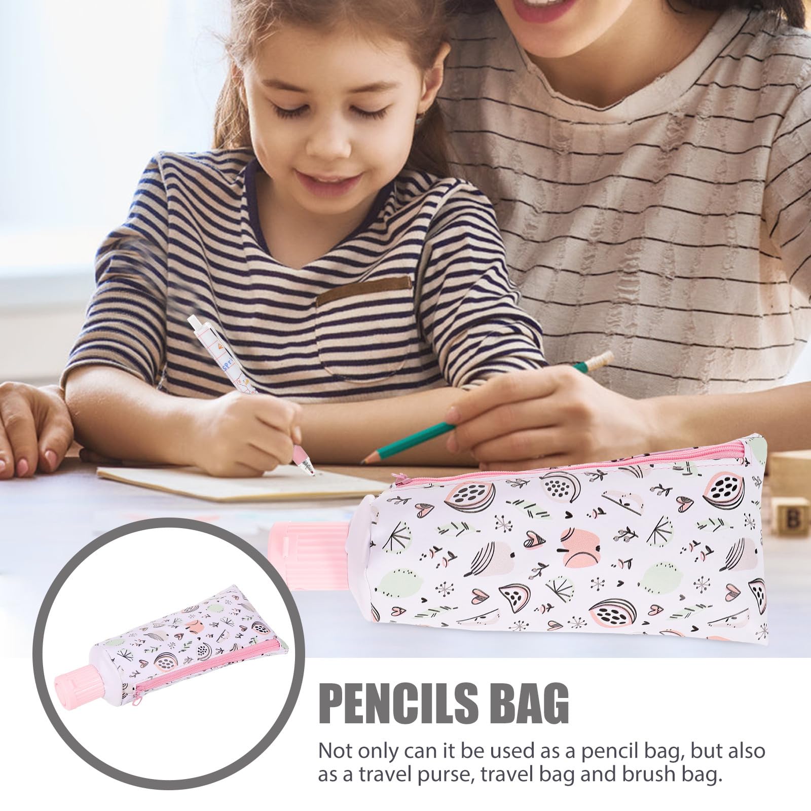 Alipis Trousse à Crayons en Cuir Design Compact et Mignon Forme Dentifrice, Étui Multifonction pour Organisation de Fournitures Scolaires, pour Étudiants en Classe