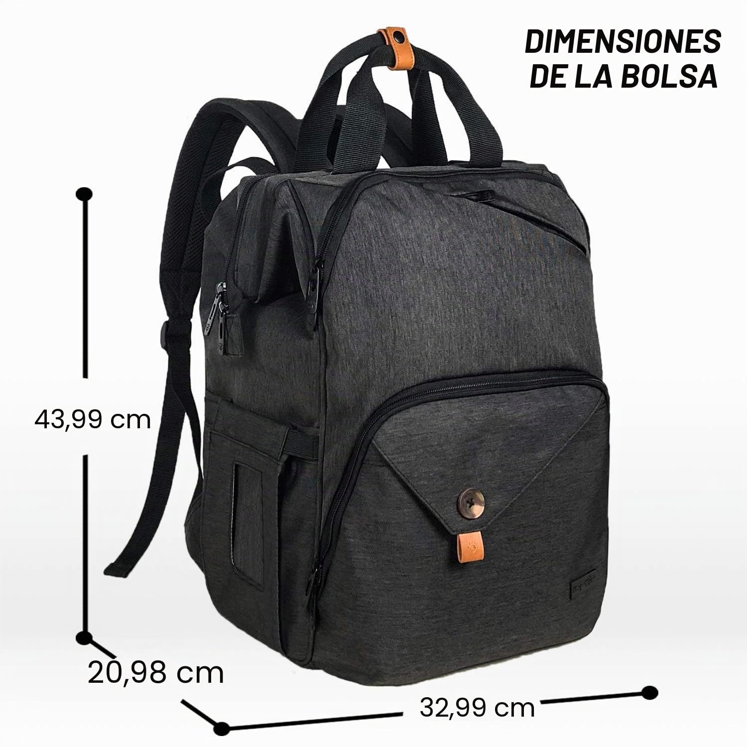 Hap Tim Mochila con bolsa para cambiar pañales para bebés/correas de cochecito/bolsillos con aislamiento, muchos bolsillos y mochila con bolsa de pañales para viajes Space de almacenamiento