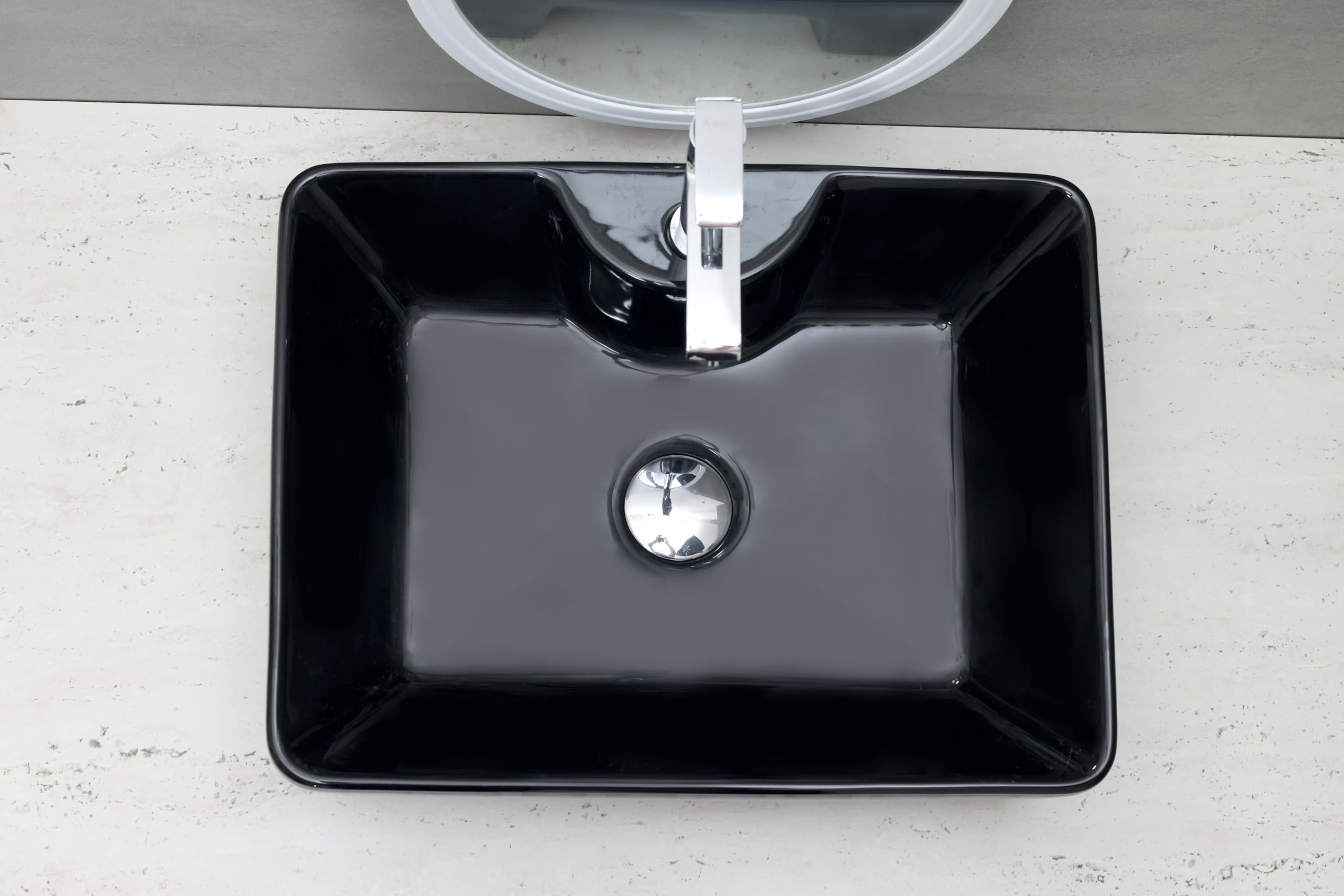 HISRE Ceramic Table Top Vessel Sink Wash Basin Oval Shape Over Counter Wash Basin For Bathrooms & Living Room 19 X 14 X 5 Inch (Style - 6) RT602, photo 4 of 4