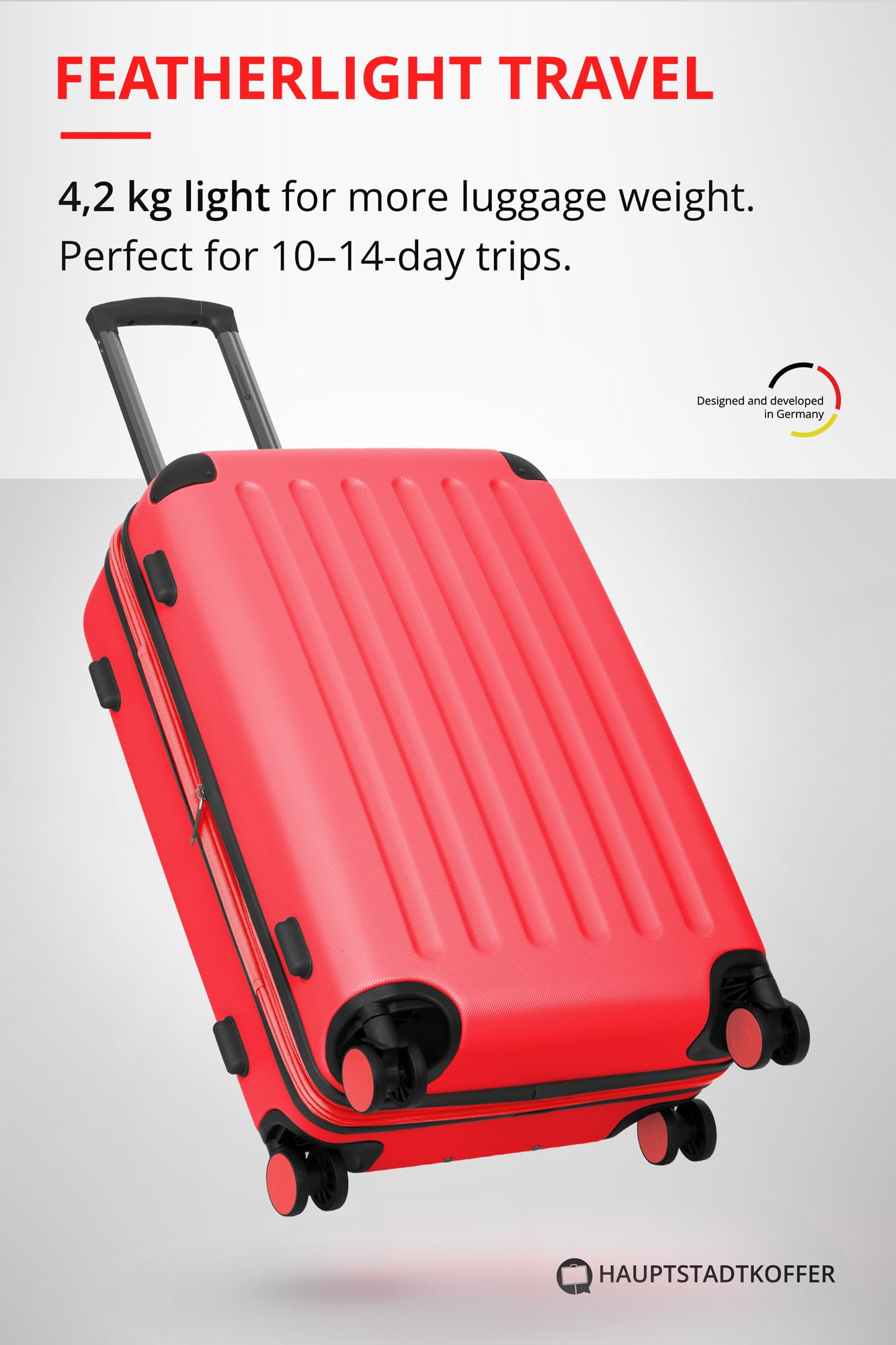 HAUPTSTADTKOFFER - Spree - Maleta rígida, Trolley expandible, Equipaje de Viaje, 4 Ruedas Dobles, TSA, 65 cm, 74 litros, Champán — view 327