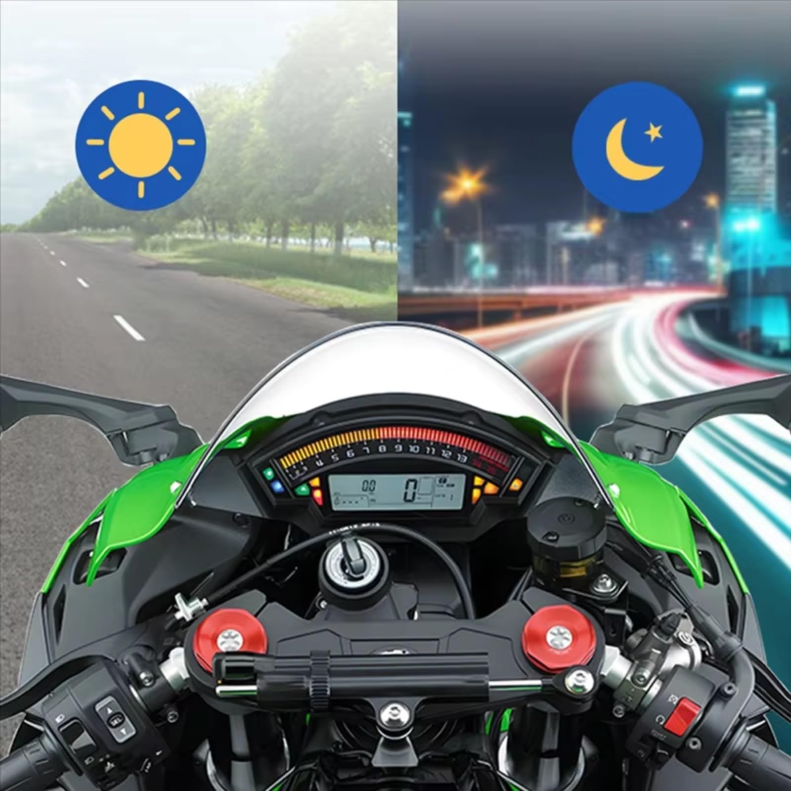 Tachometer Instrumentenkoffer Kompatibel Mit Für NinjaZX-10R 2016 2017 2018 2019 2020 2021 Motorrad-Instrumenten-Tachometer-Gehäuseabdeckung
