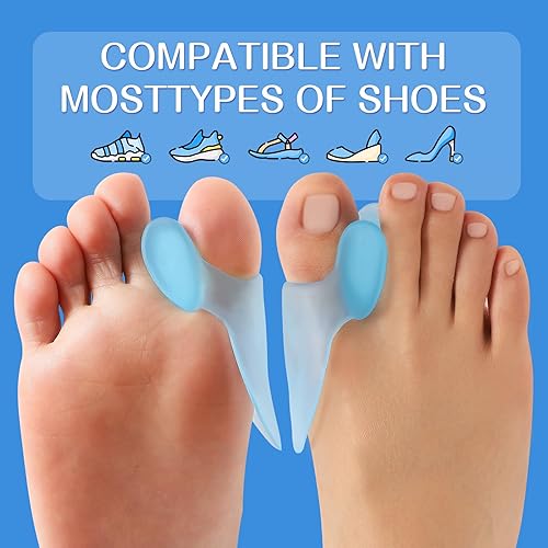 Miniatura 5 de Promifun Protector de cojín para juanetes, paquete de 10 almohadillas correctoras de juanetes con separador para dedo gordo del pie, protector de