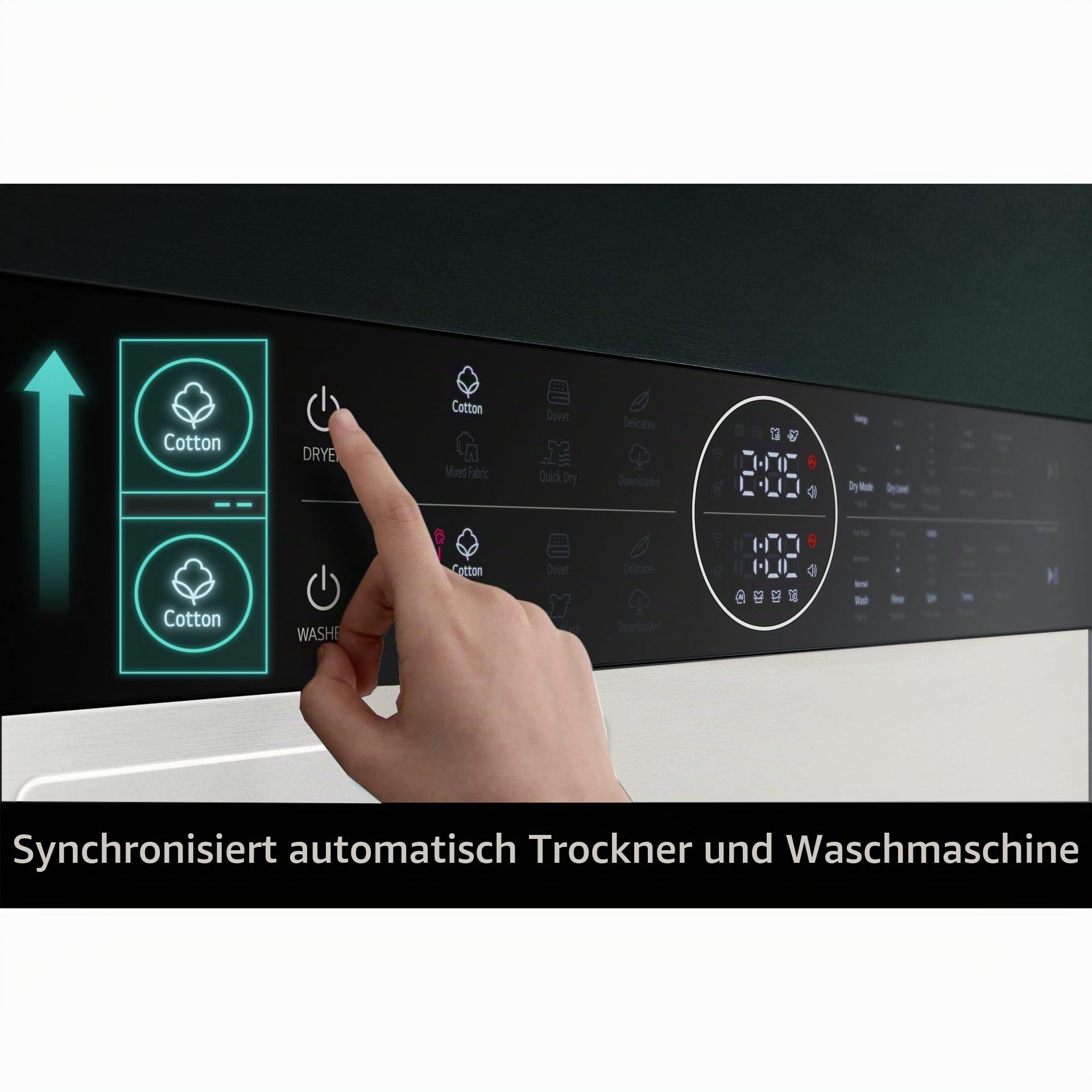 LG WashTower WT1210EGF Wäschesäule, Waschmaschine und Trockner zusammen, Waschmaschine 12 kg, Klasse A -10% und Trockner 10 kg, Klasse A+++, Einzelpaneel, TurboWash360, Dampfwäsche, Beige Green