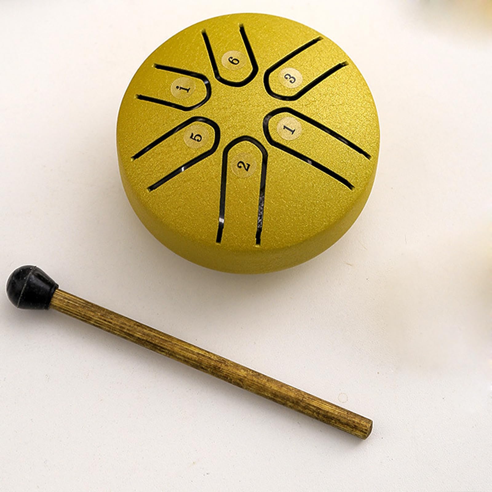 Steel Tongue Drum 3 Inch, Handpan Drum Percussion Instrument for Meditation Entertainment Musical Education Concert Mind Healing Yoga, Percussion Instruments,Hand Pan Drum, Drum Mallets(Golden)