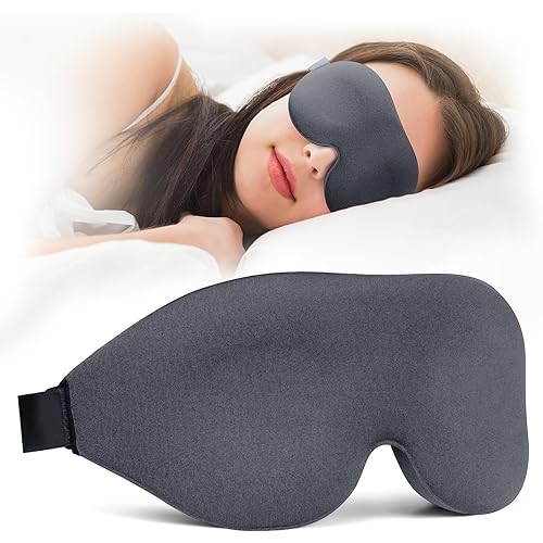 NEWVANGA Sleep Mask for Back and Side Sleeper, Block Out Light, Luxury Sleeping Eye Mask of 3D Night Blindfold, Zero Pressure Breathable Travel Eye Cover Grey