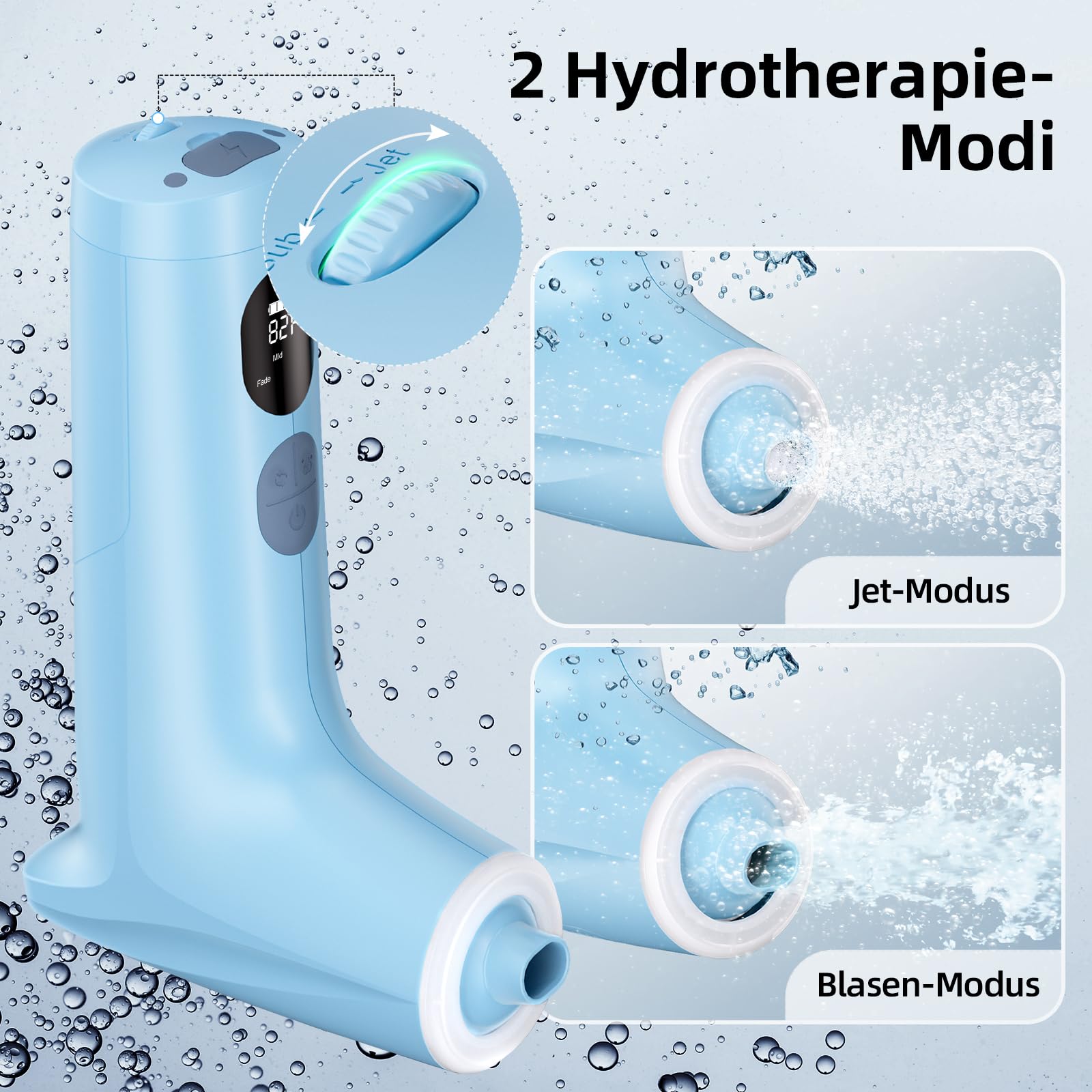 Bath Jet Spa mit Schaummodus, 3 Stufiger Wasserstrahl, 7 RGB-Farben, IP67, Temperaturanzeige ，Familien Badevergnügen zu Hause