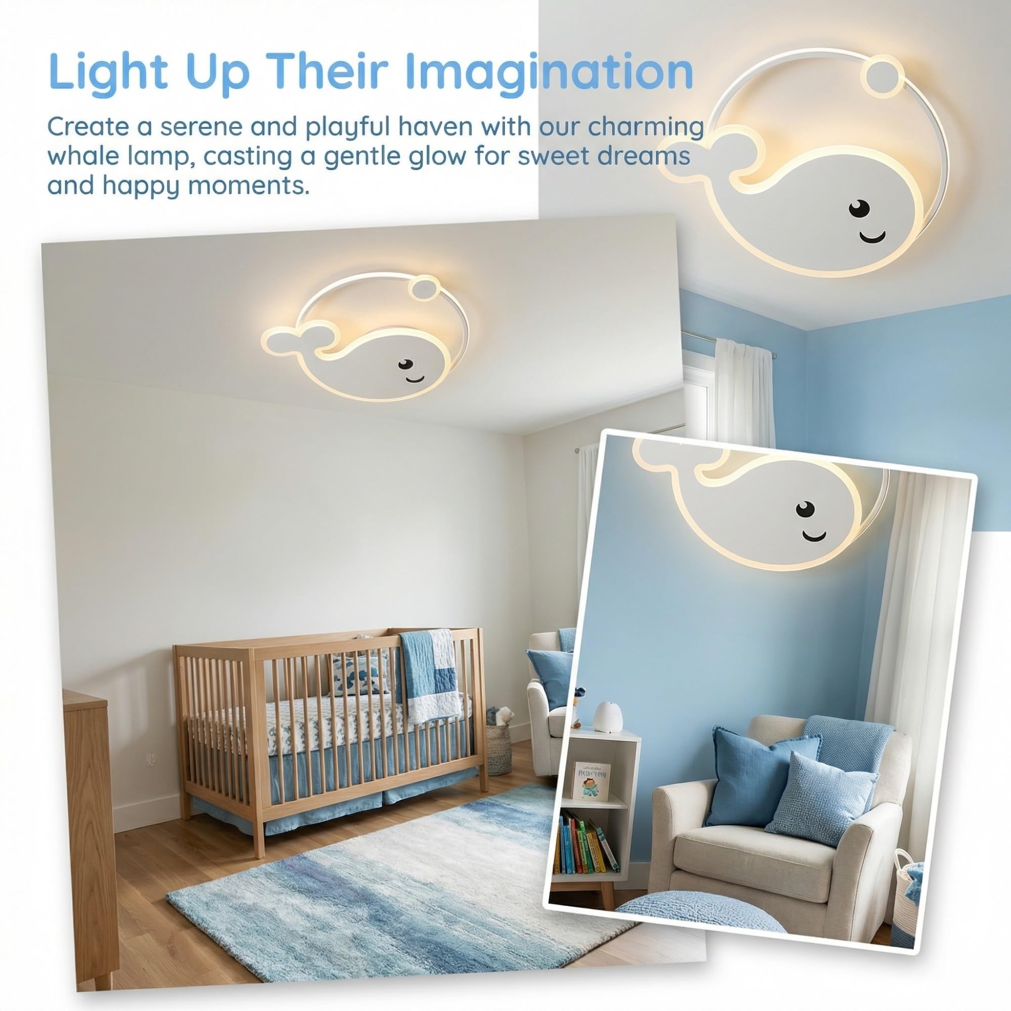 Kairry Nowoczesna ultra cienka lampa sufitowa LED 5 cm, akrylowa i metalowa ściemnialna lampa sufitowa, miękkie oświetlenie do sypialni, salonu, biura, jadalni, 45 W/55 W (55 cm)