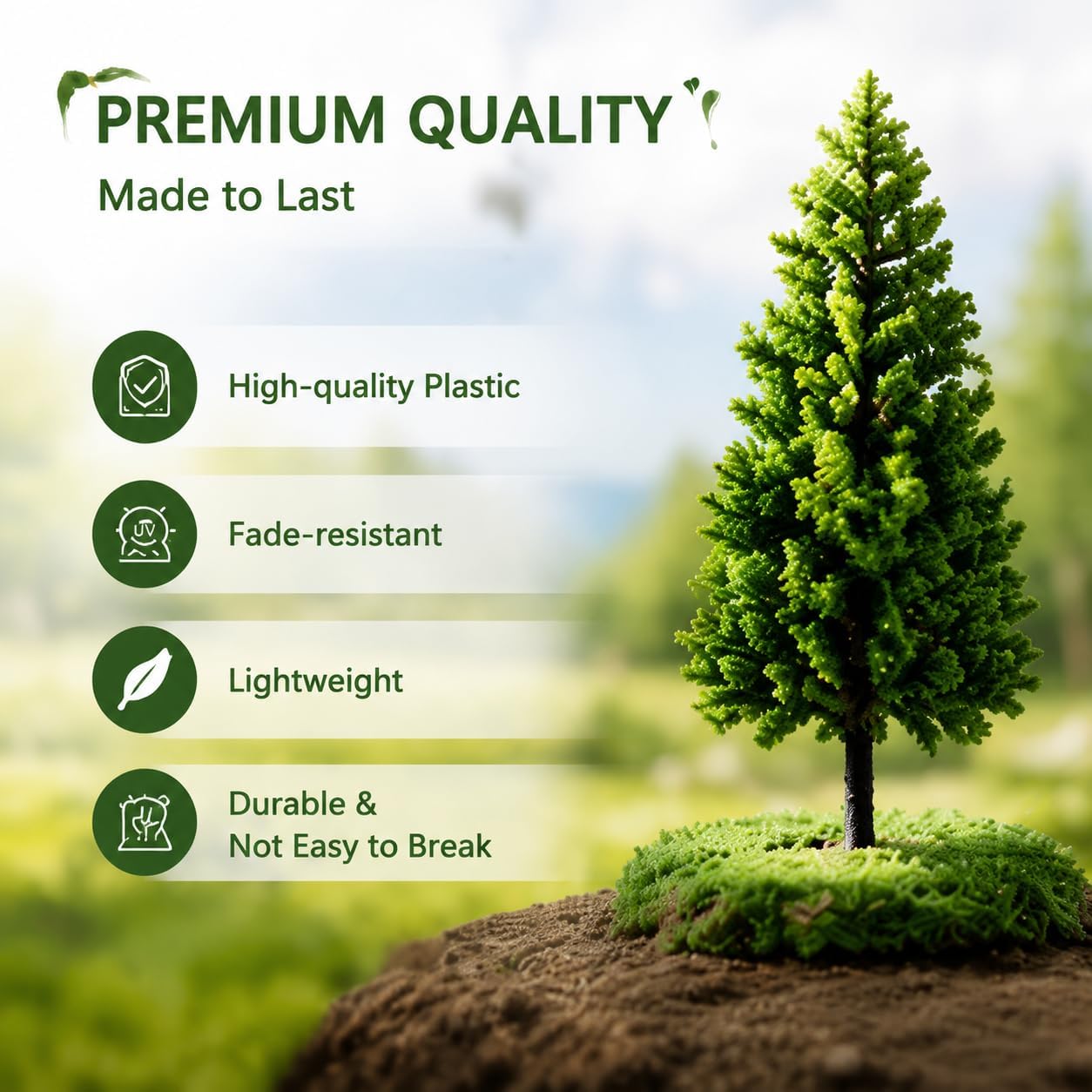 HOMSFOU Realistic Tree Model 8Pcs Miniature Architectural Model Trees for Sand Table Layout Mini Landscape Decor Train Track Scene Design 1.96X1.96X3.54In