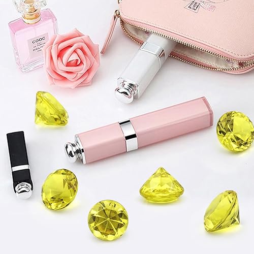 Miniatura 5 de 100 gemas de diamantes acrílicos, diamantes acrílicos dorados de 1 pulgada, piedras preciosas acrílicas de relleno de jarrón, gemas falsas de