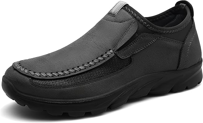 JSWEI Mens Machine-Washable Slip On Loafers Casual Comfortable, Soft and Lightweight Breathable Daily Sneaker for Men Fashions Walking
