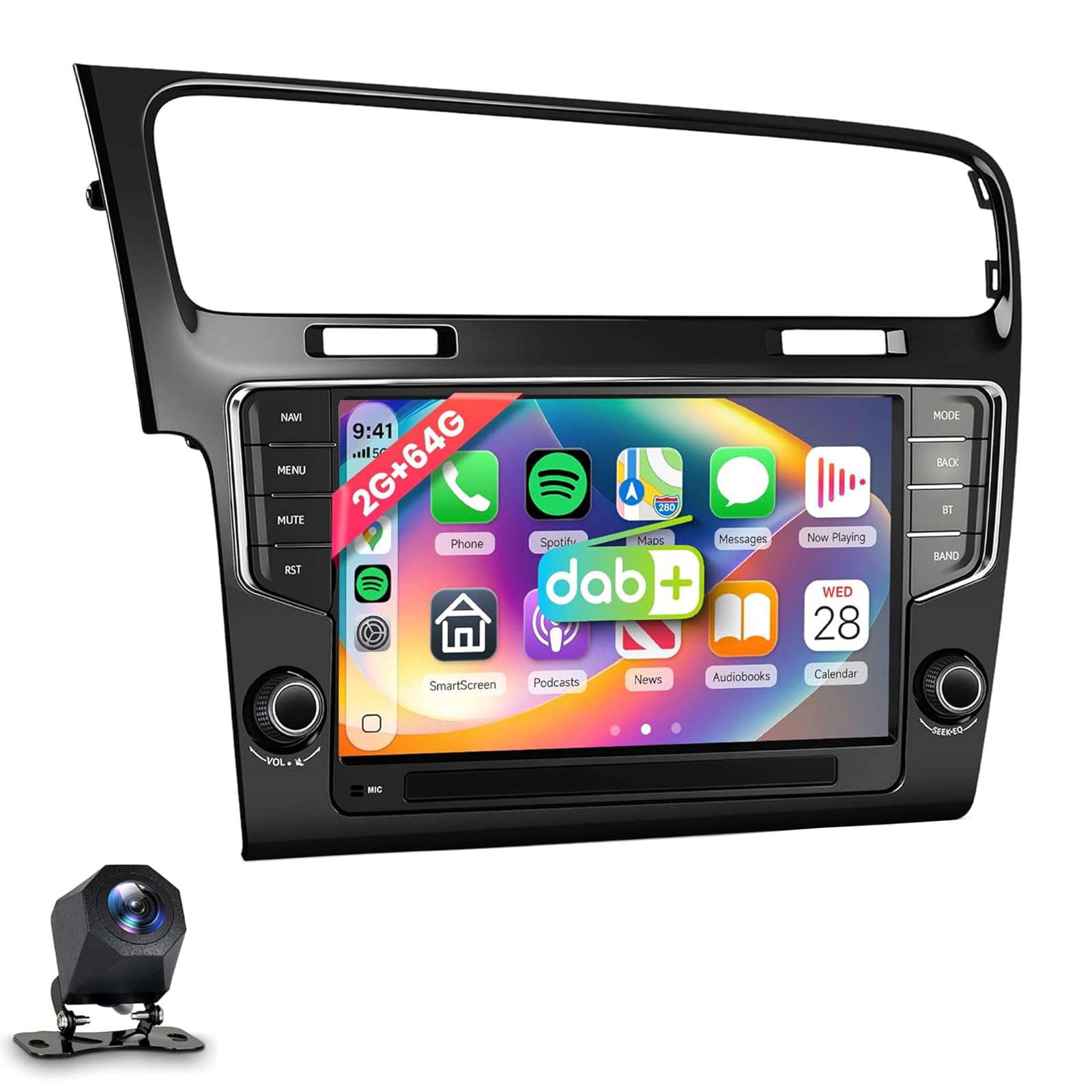 Autoradio DAB+ Golf 7 Carplay sans fil Android Auto GPS Bluetooth