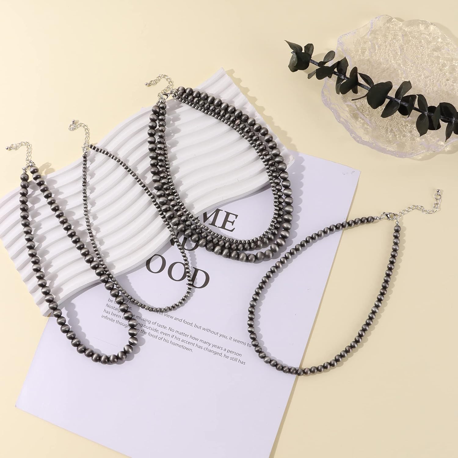 MOZAKA 1-4Pcs Western Navajo Pearl Choker Necklace for Women Western Beaded Choker Adjustable Boho Vintage Necklace Jewelry Gifts - Image 4