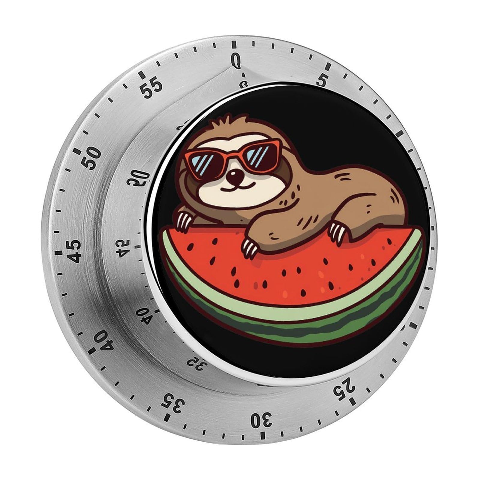 Sloth Sunglasses Watermelon Mechanical Timer with Alarm for Kitchen Cooking Productivity Stainless Steel Timers