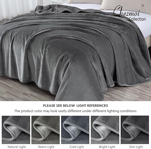 Vista 14 de Chezmoi Collection, cobija de visón sintético, estilo coreano, una capa gruesa y pesada, 8 onzas, tamaño Queen 90 x 92 in, Poliéster & Mezcla