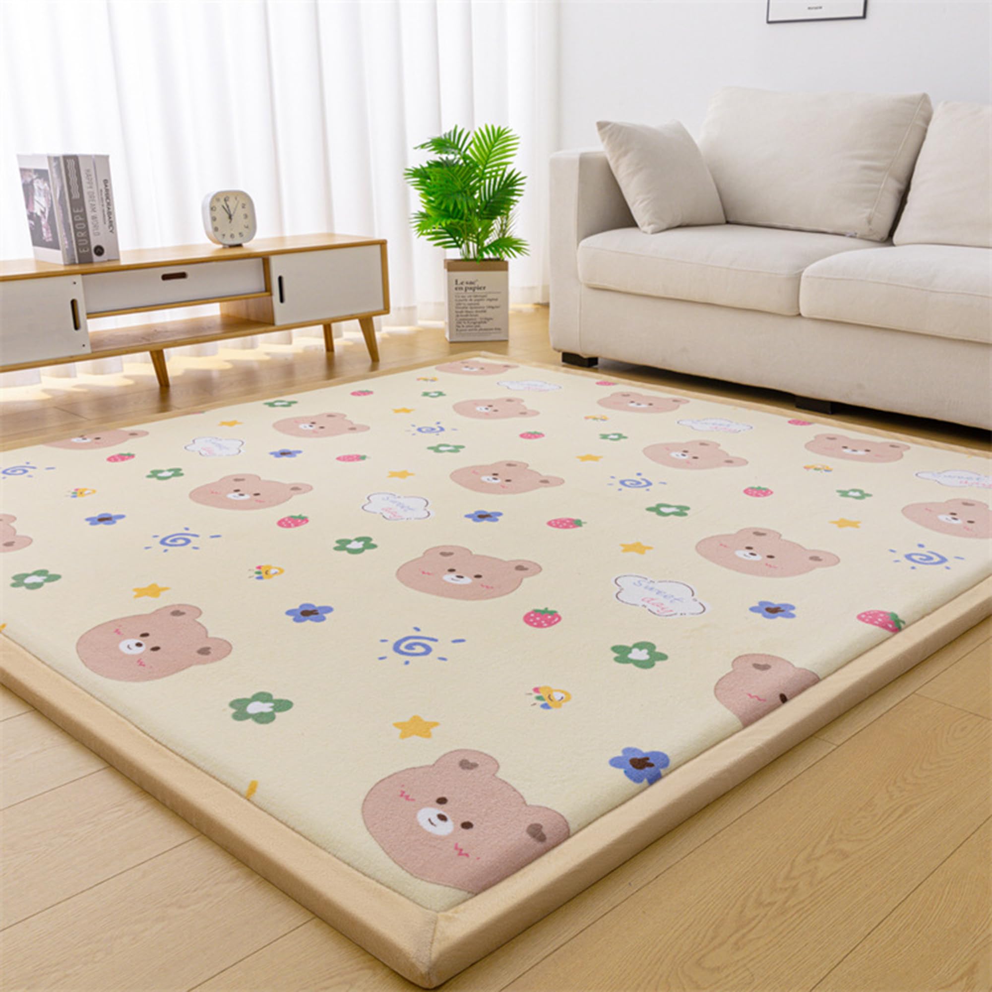 Grand tapis de sol salon 200 x 280 cm lavable et antidérapant style 6
