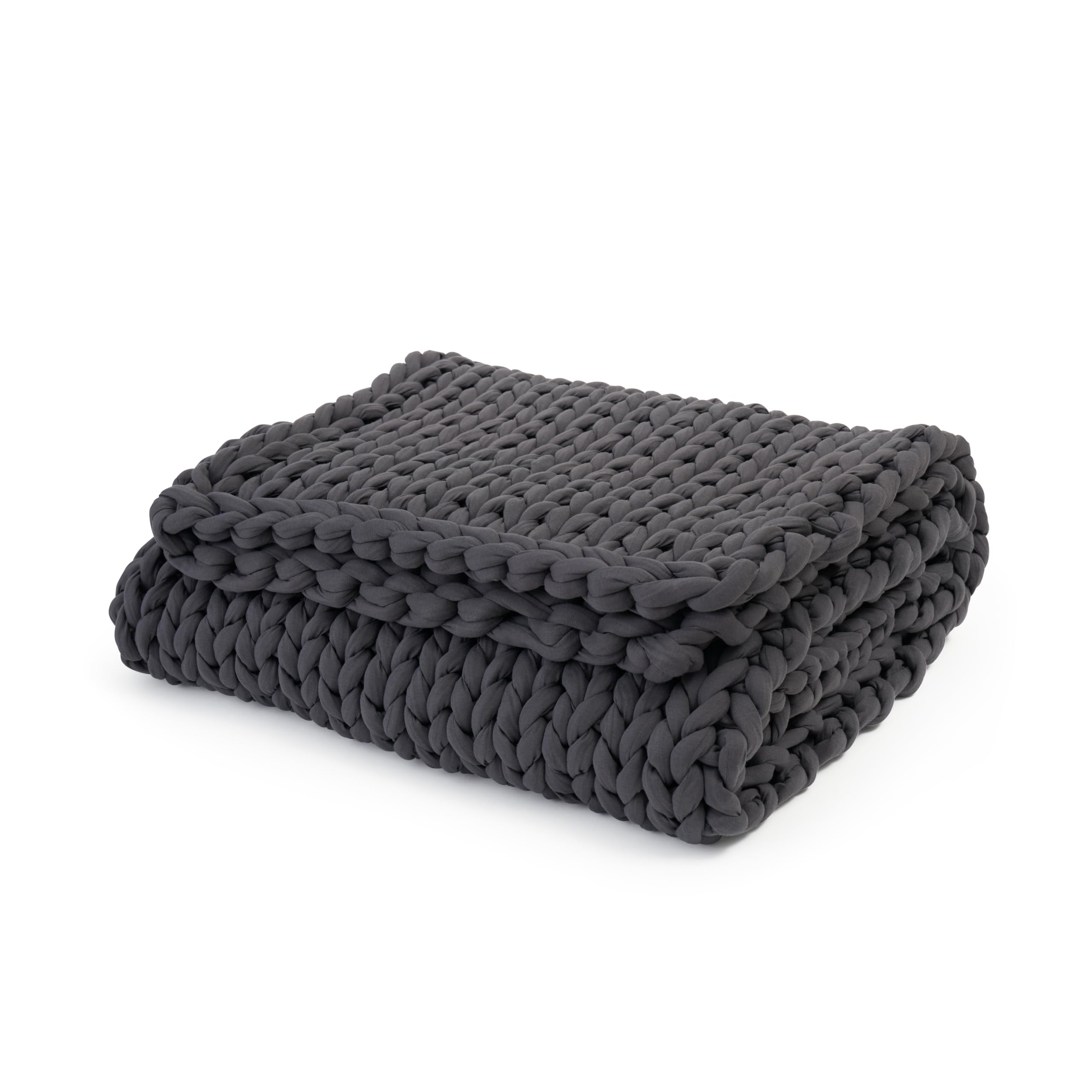 Bearaby Handgestrickte Gewichtete Decken für Erwachsene, Entwickelt in Deutschland, Patentiertes Design, 100% Bio-Baumwolle – Natürliches Gewicht Ohne Plastik (Asteroidgrau, 6,8 kg, 100 x 180 cm)
