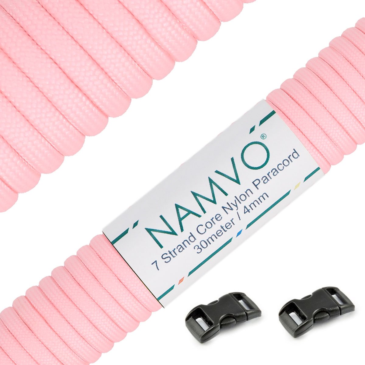 Namvo Luminous Pink 550 Luminous Glow In The Dark Paracord Mil Spec Type Iii 7 Strand Parachute Cord Pink 100Ft / 30 Meters