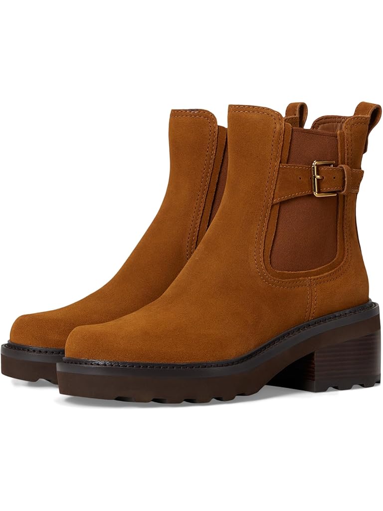 Brown Cole Haan Shibley Waterproof Lug Buckle Booties