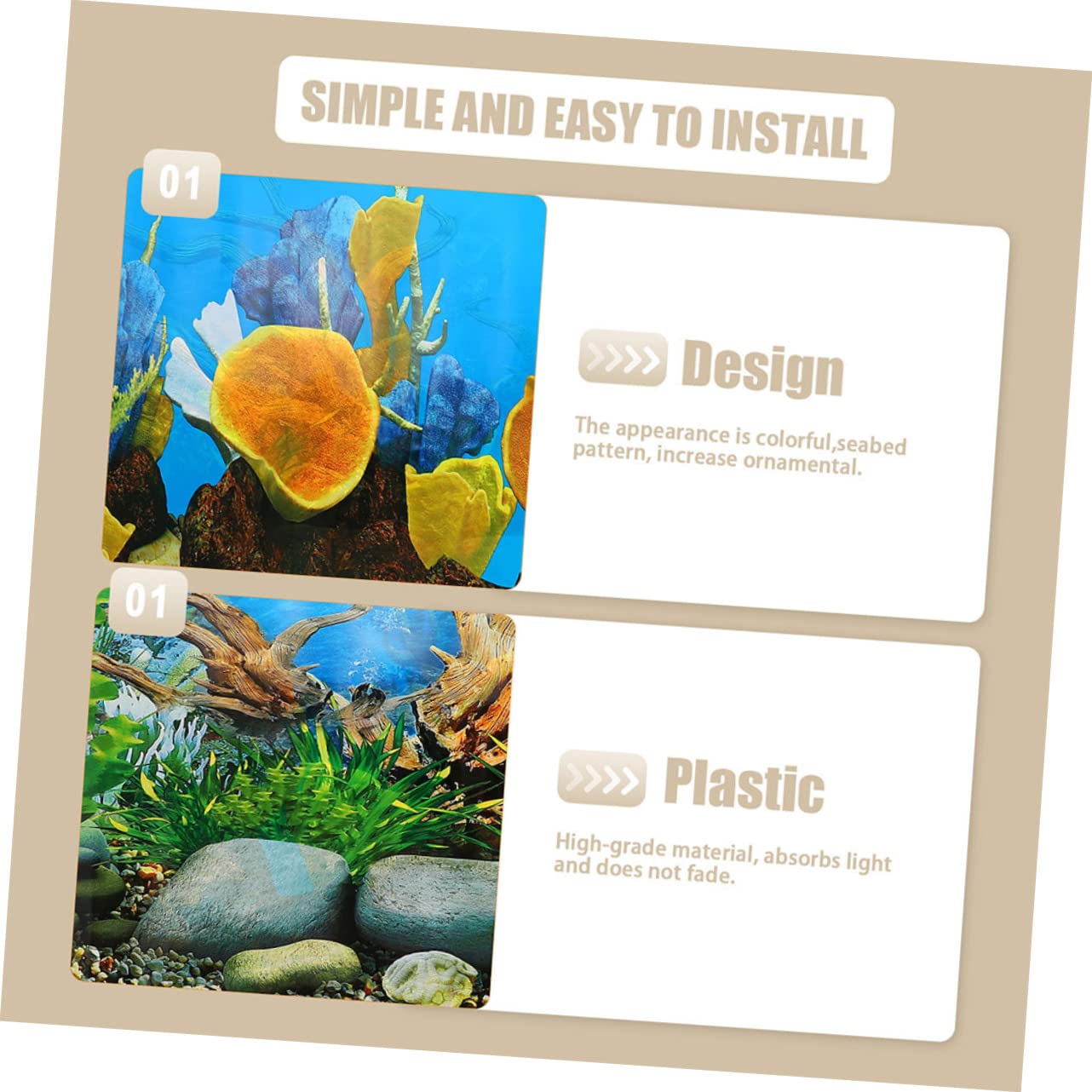 Toyvian 4 Pezzi Sfondo del Serbatoio del Pesce pianta Lo Sfondo dell'acquario Si aggrappa Acquatico impostore sfondi di Decorazioni per acquari Decorazione del Serbatoio del Pesce Vinile