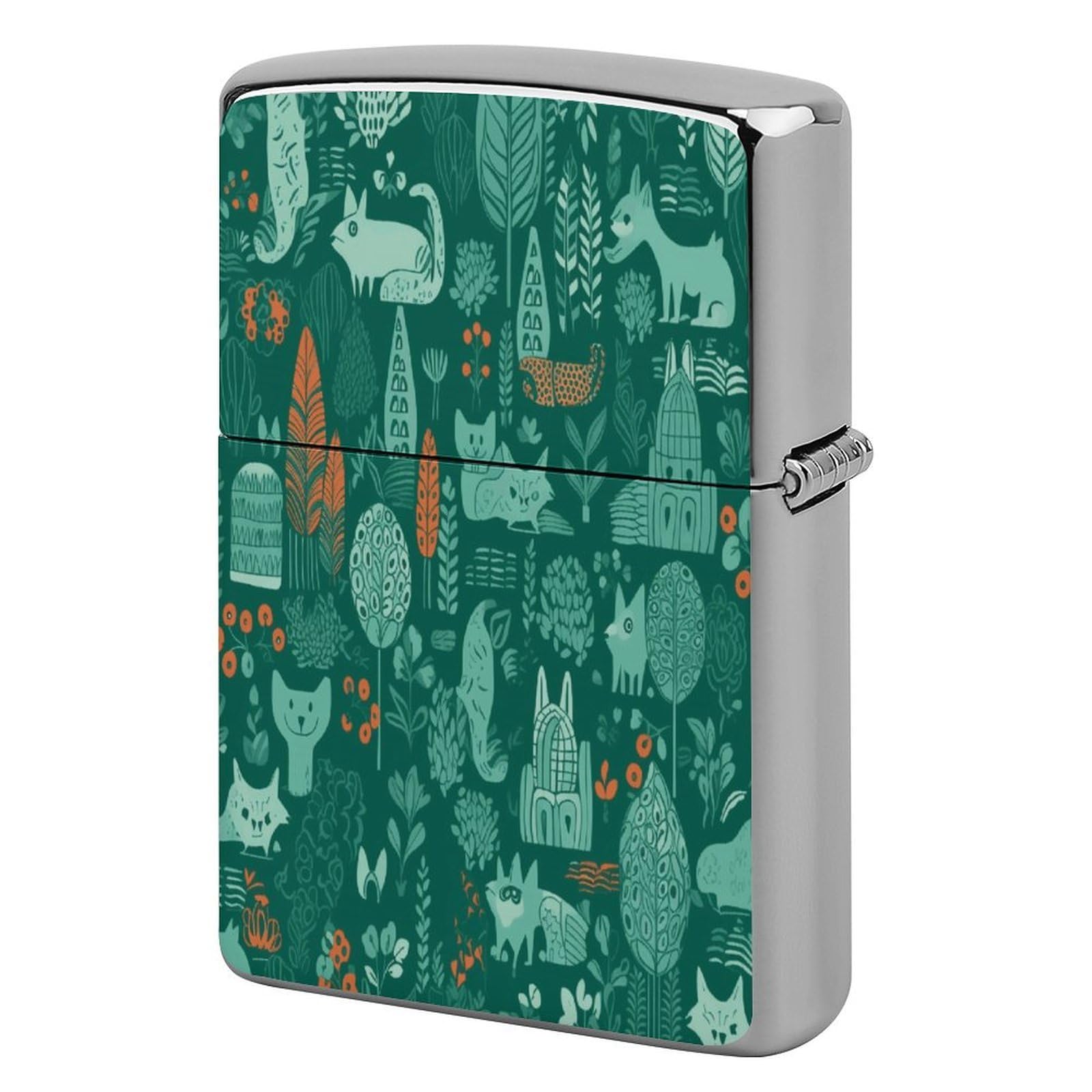 Fekiloot Style Green Animals Lighter Case Cover Lighter Holder