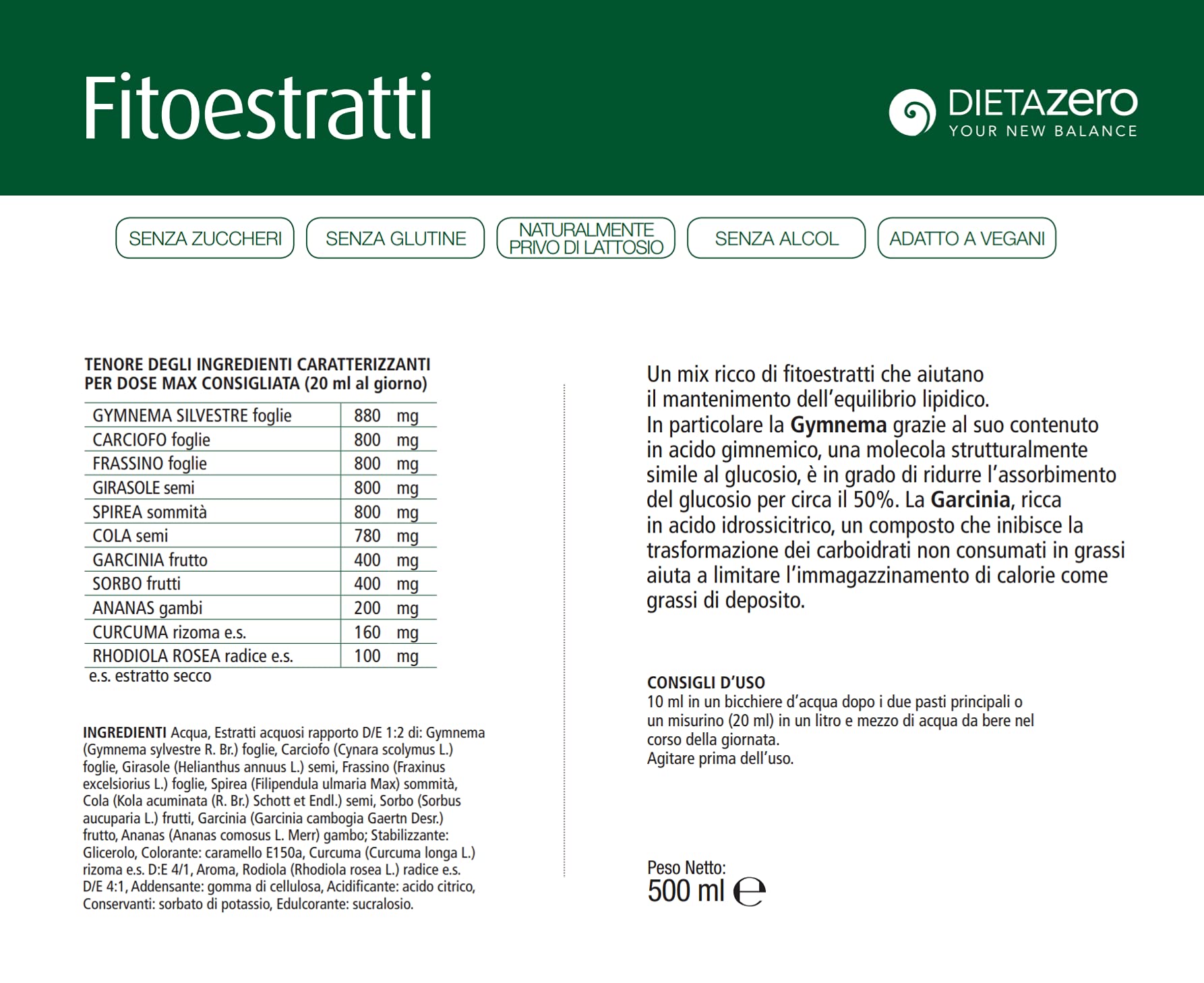 ZERO Termogenico Naturale Brucia Grassi, 500ml - Dimagrante Forte Pancia e Fianchi - Aiuta Controllare senso di Fame - Favorisce il Metabolismo - Con Estratti di Carciofo, Ananas, Rodiola, Curcuma