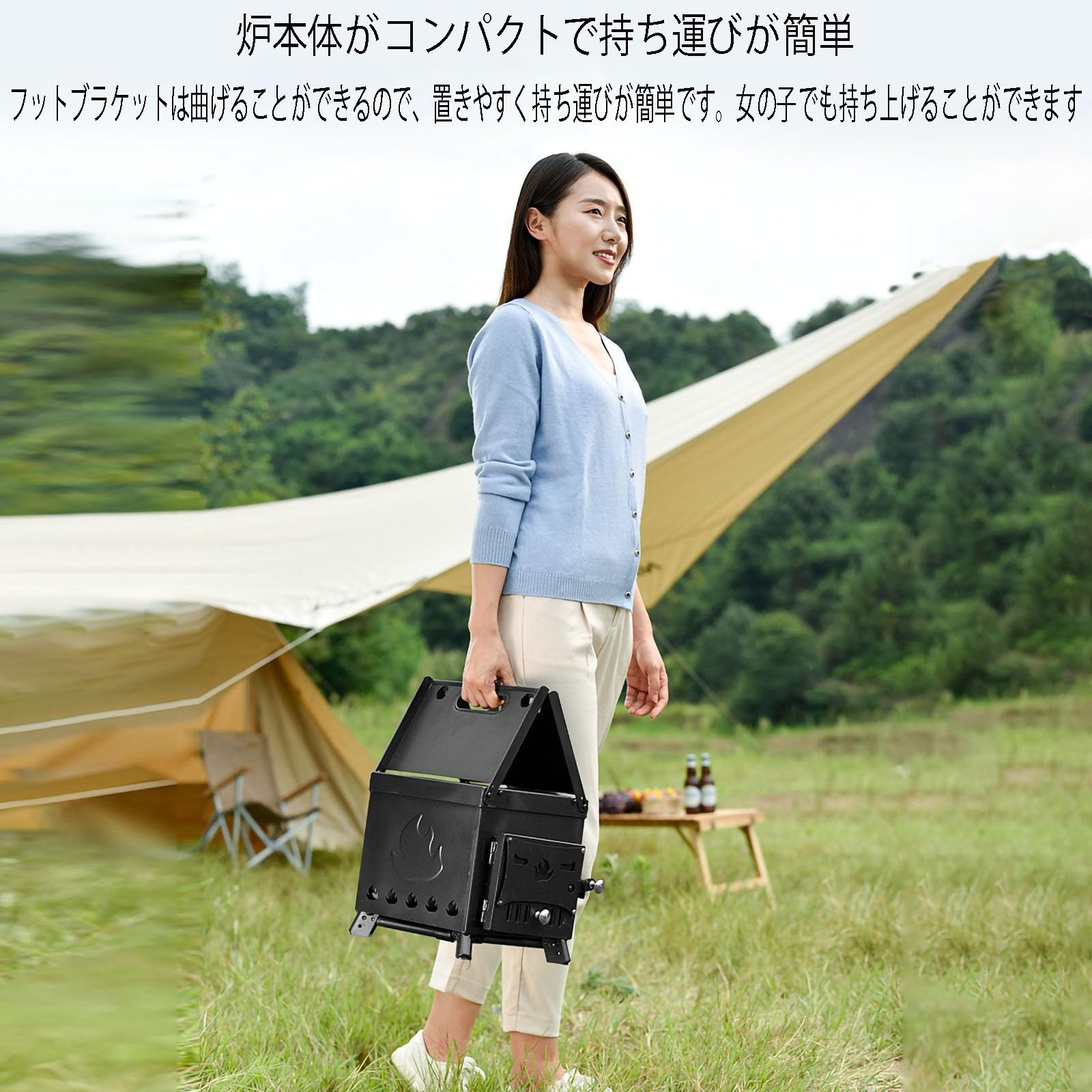 Amazon.co.jp: 薪ストーブ キャンプ テント ストーブ 冬 サウナ 