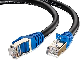 Outdoor Cat 7 Ethernet Cable 150 ft, LiuTian 26AWG Heavy-Duty Cat7 Networking Cord Patch Cable RJ45 10 Gigabit 600Mhz LAN Wire Cable STP Waterproof.