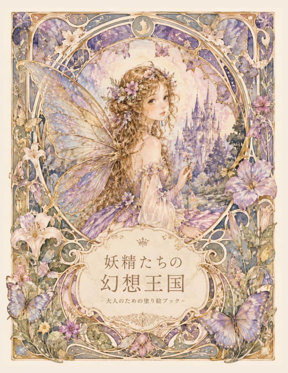 妖精たちの幻想王国: 花と魔法に包まれた幻想的な大人の塗り絵