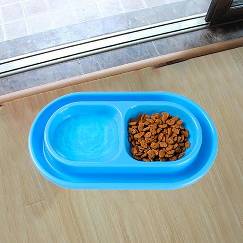 Miniatura 9 de Baoblaze Juego de cuencos de comida y agua para gatos en el exterior, fácil de limpiar, doble tazón de comida para mascotas, juego de cuencos para
