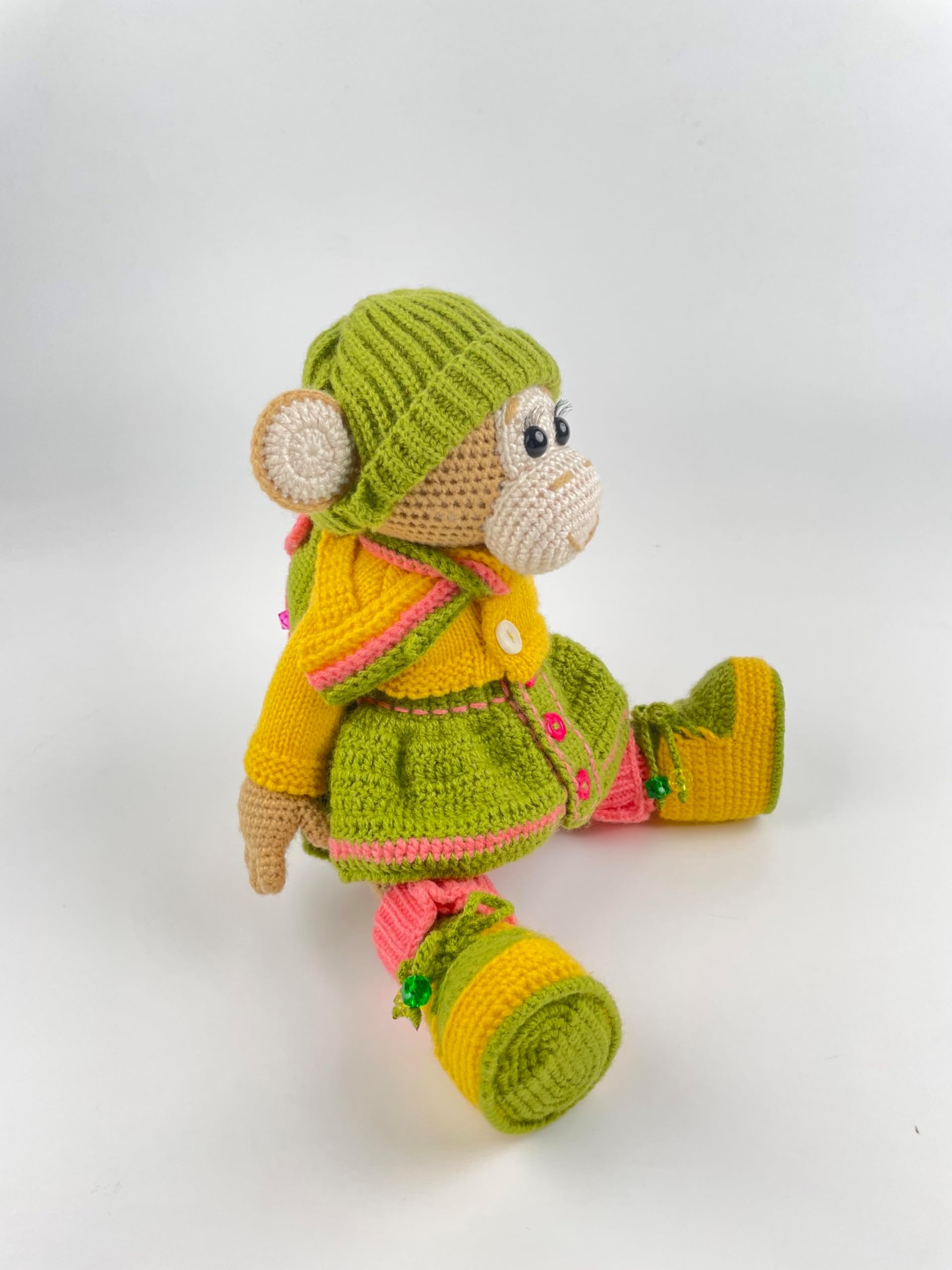 Handmade Monkey Toy - Multi Color | Crochet | Pretend | Imaginative Play | Machine Washable