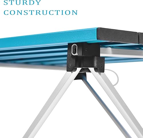 Miniatura 6 de Grope Mesa de camping plegable pequeña con parte superior de aluminio, mesa de playa para arena con bolsa de transporte, perfecta para exteriores,