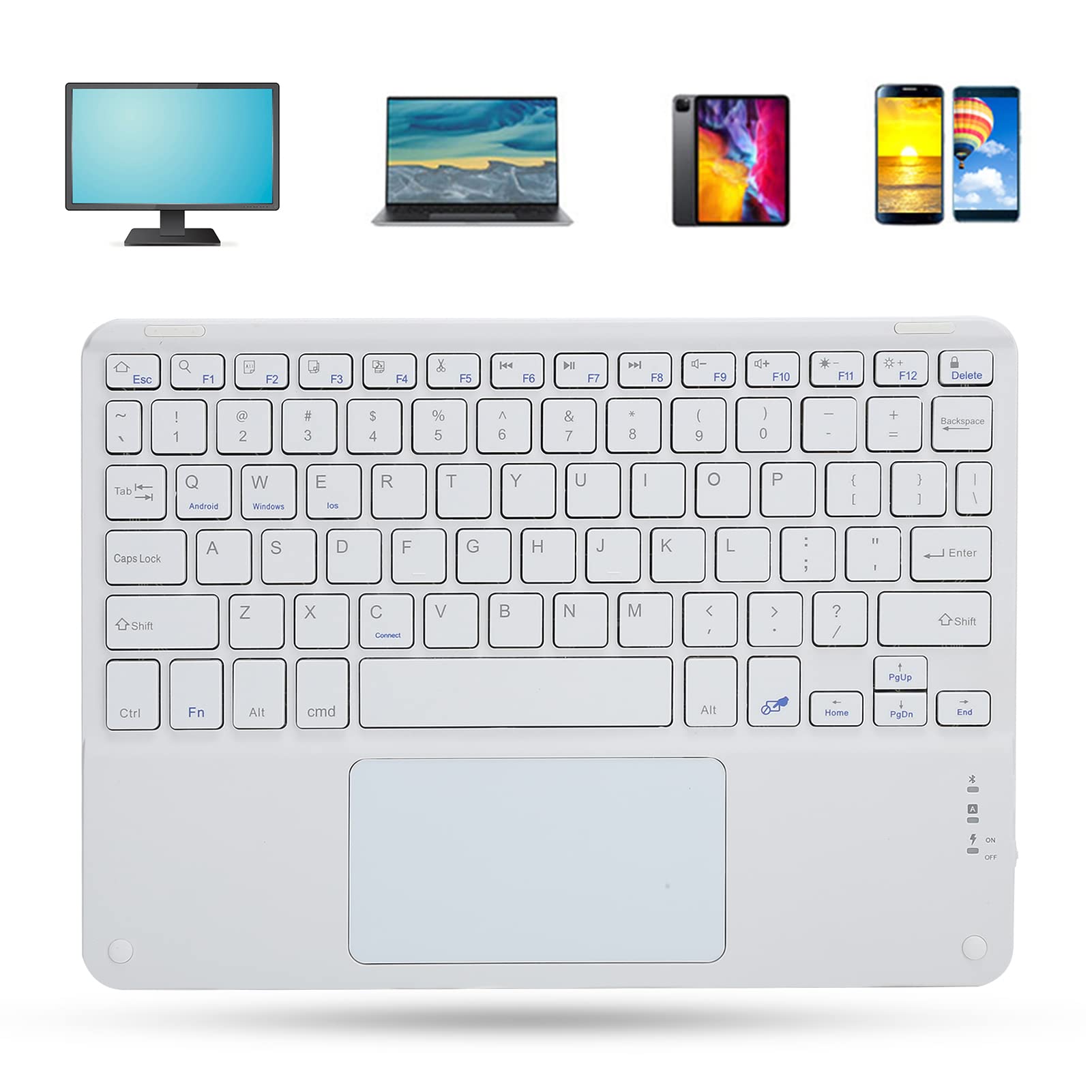 Tastiera Bluetooth Ultrasottile O22C – Full-size, Argentata, Portatile Per PC E Tablet