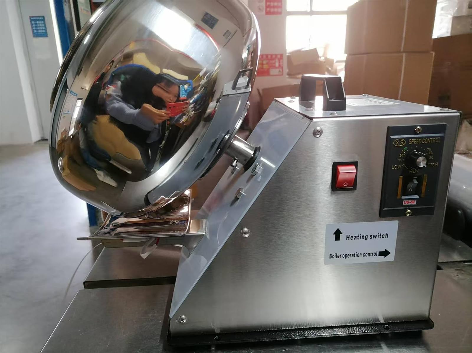 Schokoladengießmaschine, Elektrische Zuckerbeschichtungsmaschine, Candy Coater für Lebensmittelindustrie, ideal für Süßwaren und Snack-Produktion