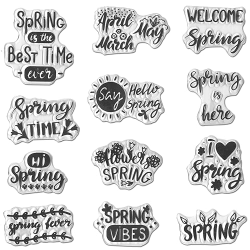 Spring Clear Stamps for Card Making, Match April May Words