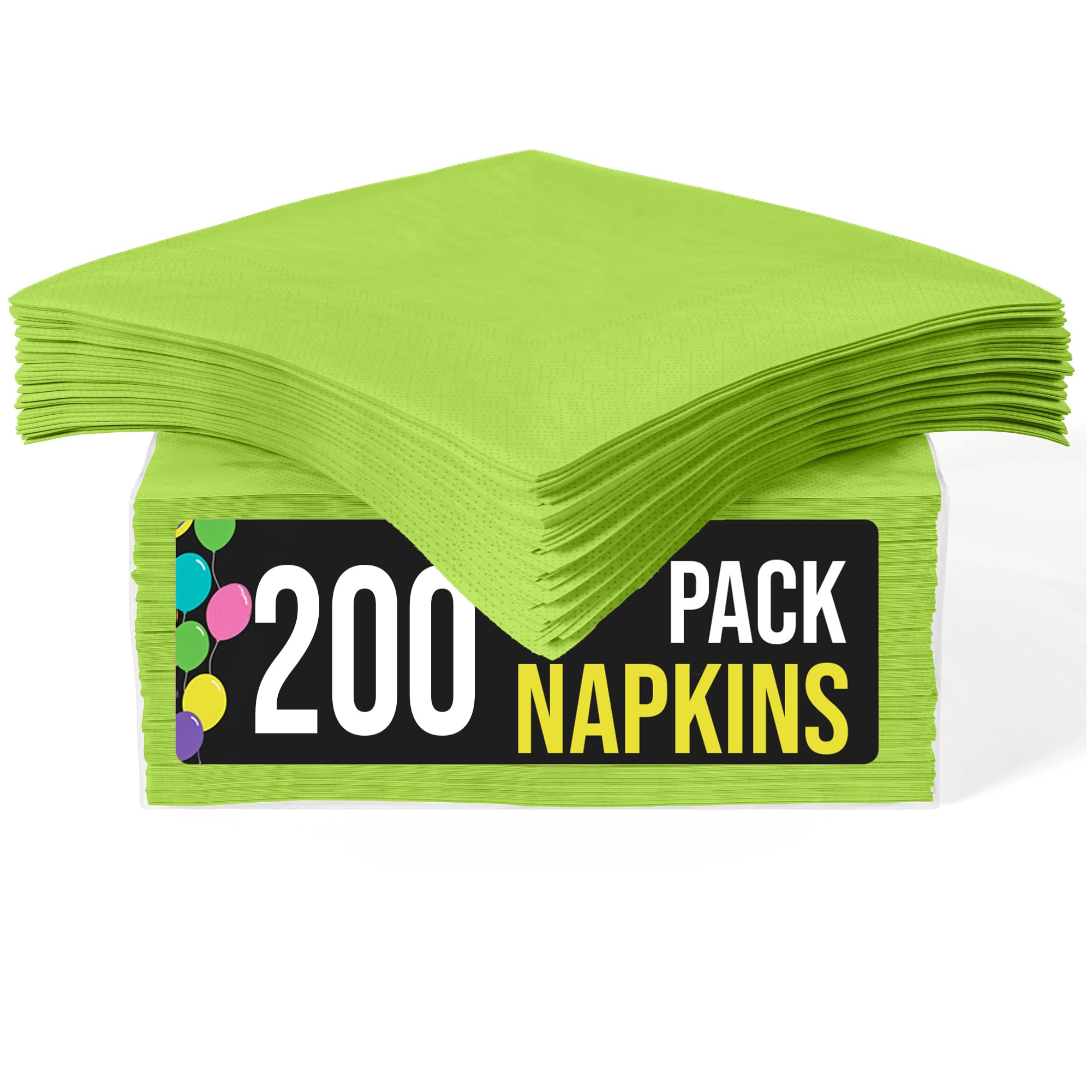Party Solids Lime Green Paper Napkins Disposable Everyday 200 Pcs 2 Ply Lime Green Dinner Napkins Paper Everyday For Parties & Party Supplies