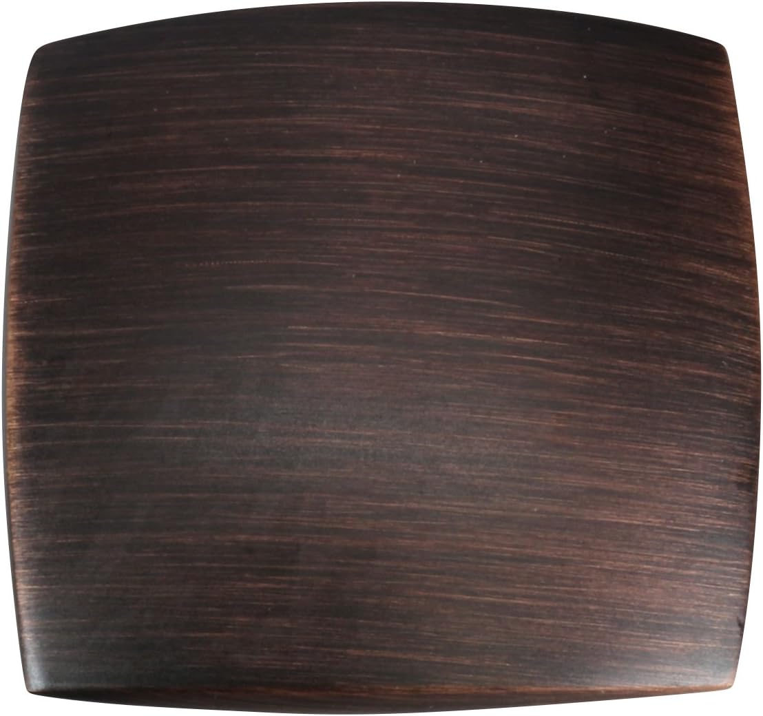 10 Pack Rok Hardware Zen Dynasty Square Style Brushed Oil-Rubbed Bronze Cabinet Drawer Knob, 1-7/32" (31mm)