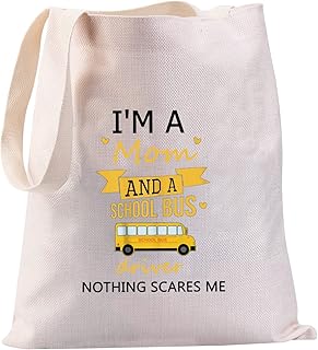 Bus Driver Mom Tote Bag Awesome School Bus Driver Gifts Bus Driving Mom Canvas Tote Bag for Bus Driver Mother