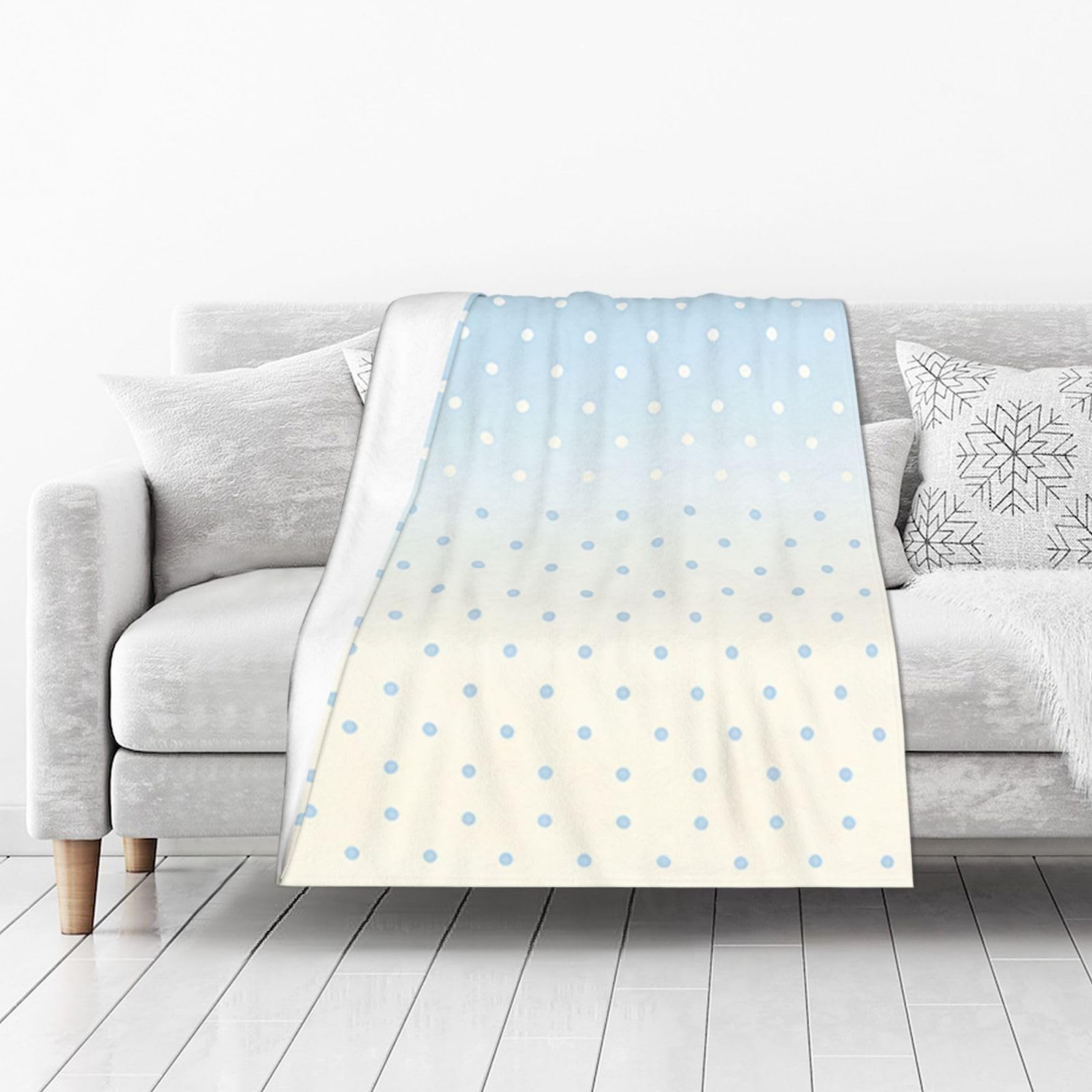 DUYIOKH Ombre Dots Print Thick Throw Blanket, Blanket for Couch Bed Warm Travel Blanket for Camping Movie Night