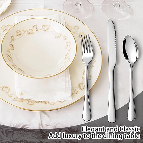 Miniatura 6 de suoundey Juego de cubiertos de acero inoxidable de 5 piezas, juego de cubiertos de cocina duraderos, tenedores pulidos, cuchillos y cucharas para el