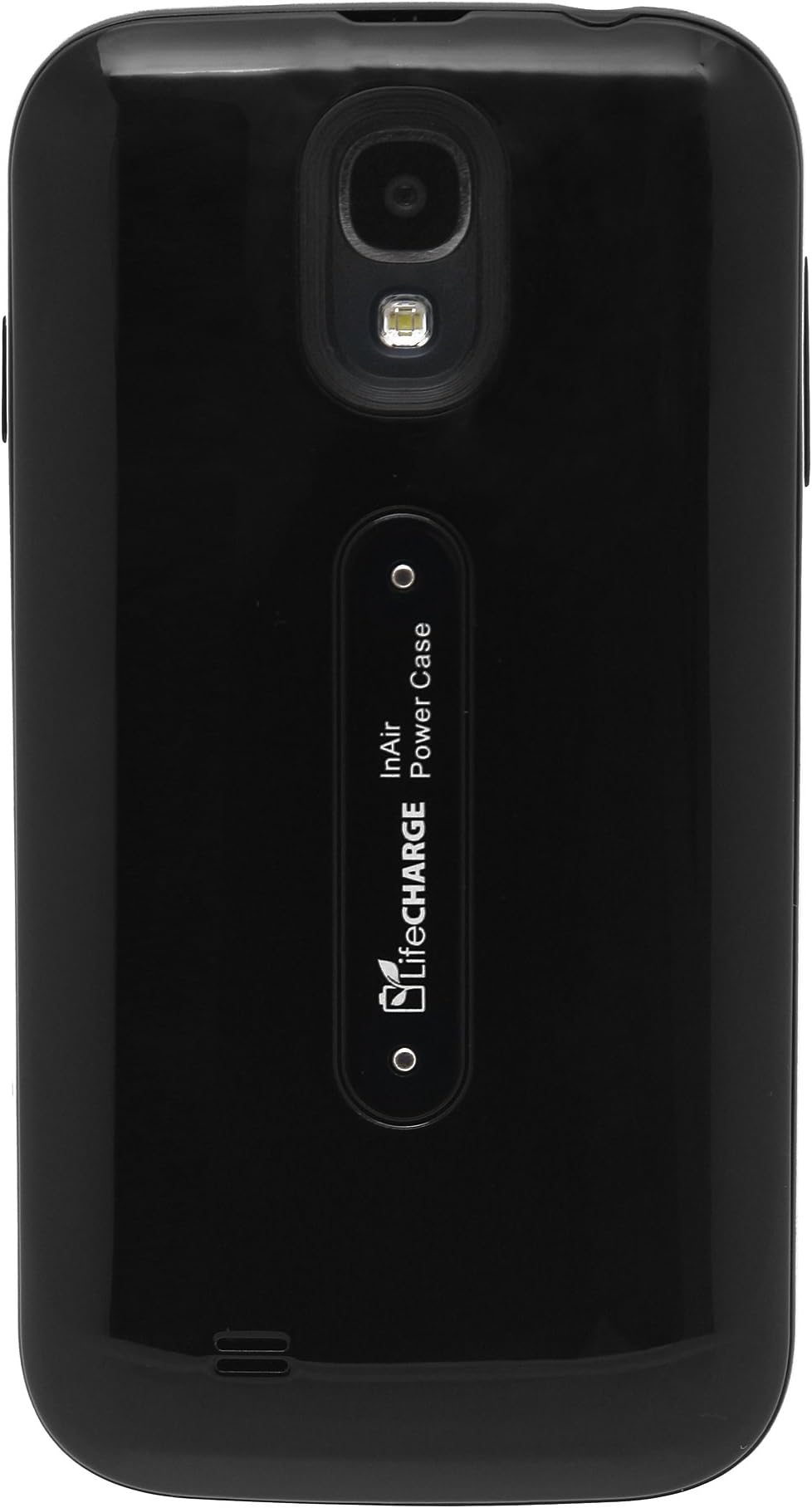 LifeCHARGE InAir Samsung Galaxy S4 i9500 Slim Protective Battery Case Cover with Wireless Charging Technology - Retail Packaging - Black/Black