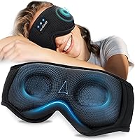 Vista 17 de LC-dolida Máscara de dormir con auriculares Bluetooth, máscara de dormir Bluetooth, auriculares para dormir, máscara de ojos 3D para dormir, máscara