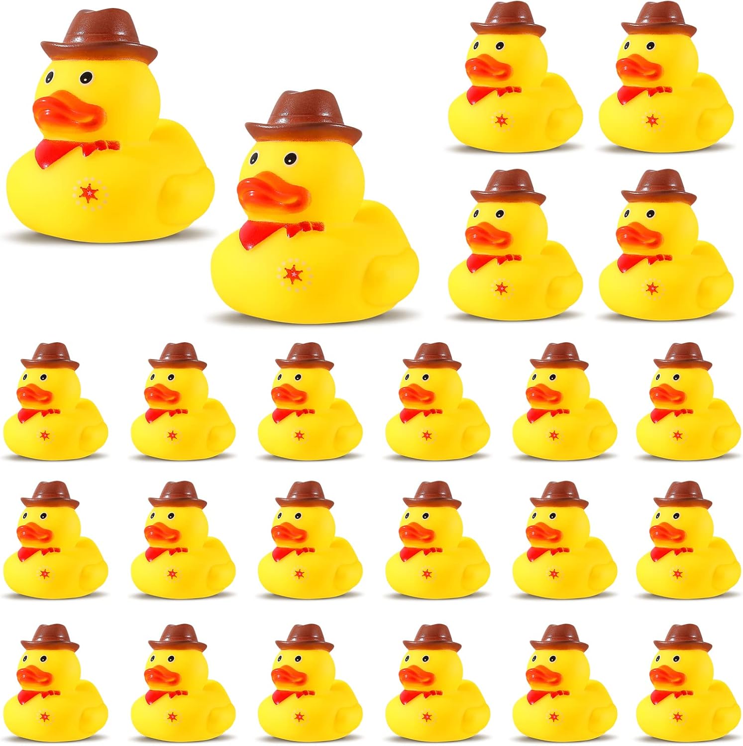Set of 24 Cowboy Rubber Ducks with Hat Western Rubber Duckies Cowboy Mini Ducks