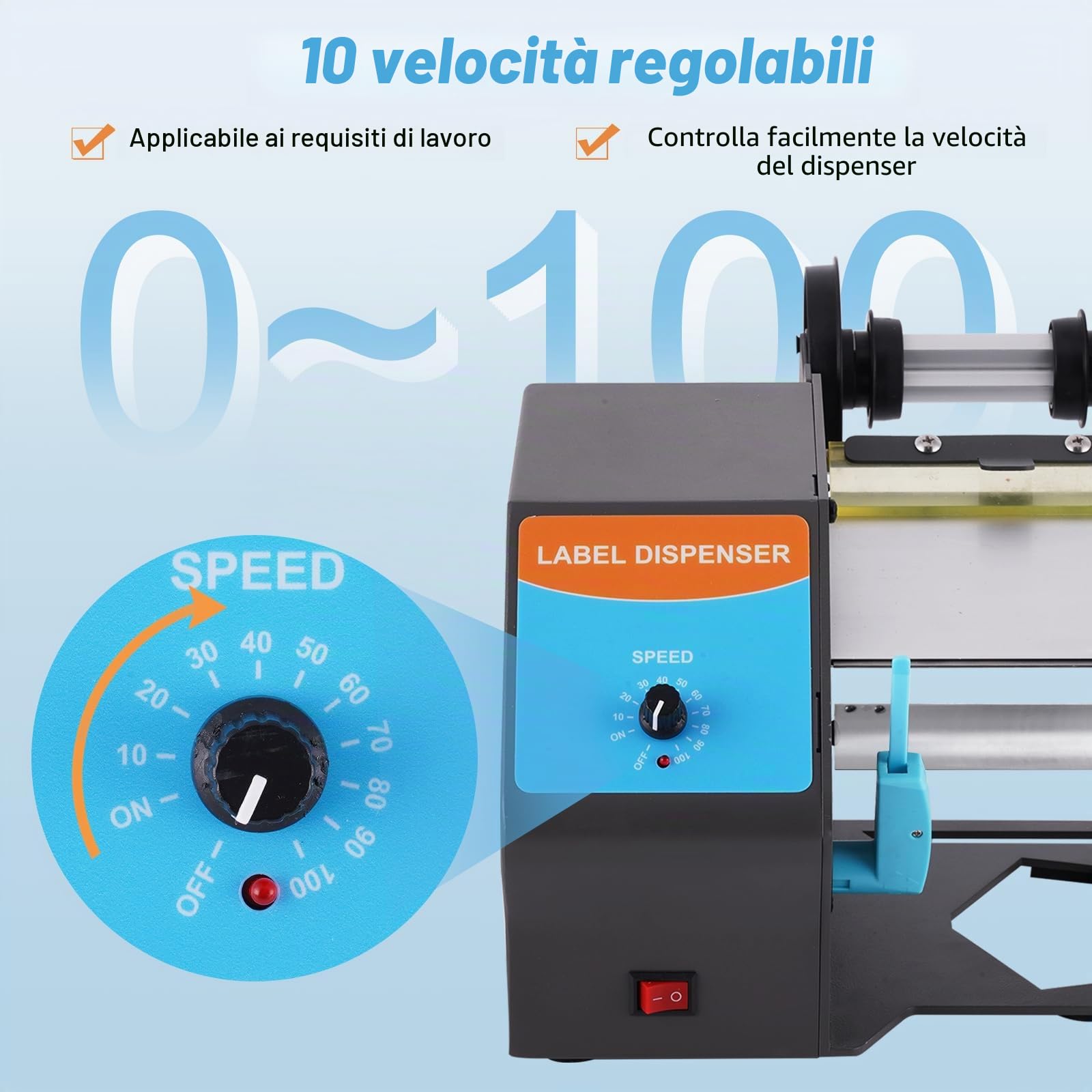YUCHENGTECH Dispenser Etichette Trasparenti Automatico 10 pollici/s | Dispenser Etichette Adesive Elettrico Larghezza 5-120 mm Longueur Supérieure à 5 mm per Etichette Autoadesive e Trasparenti