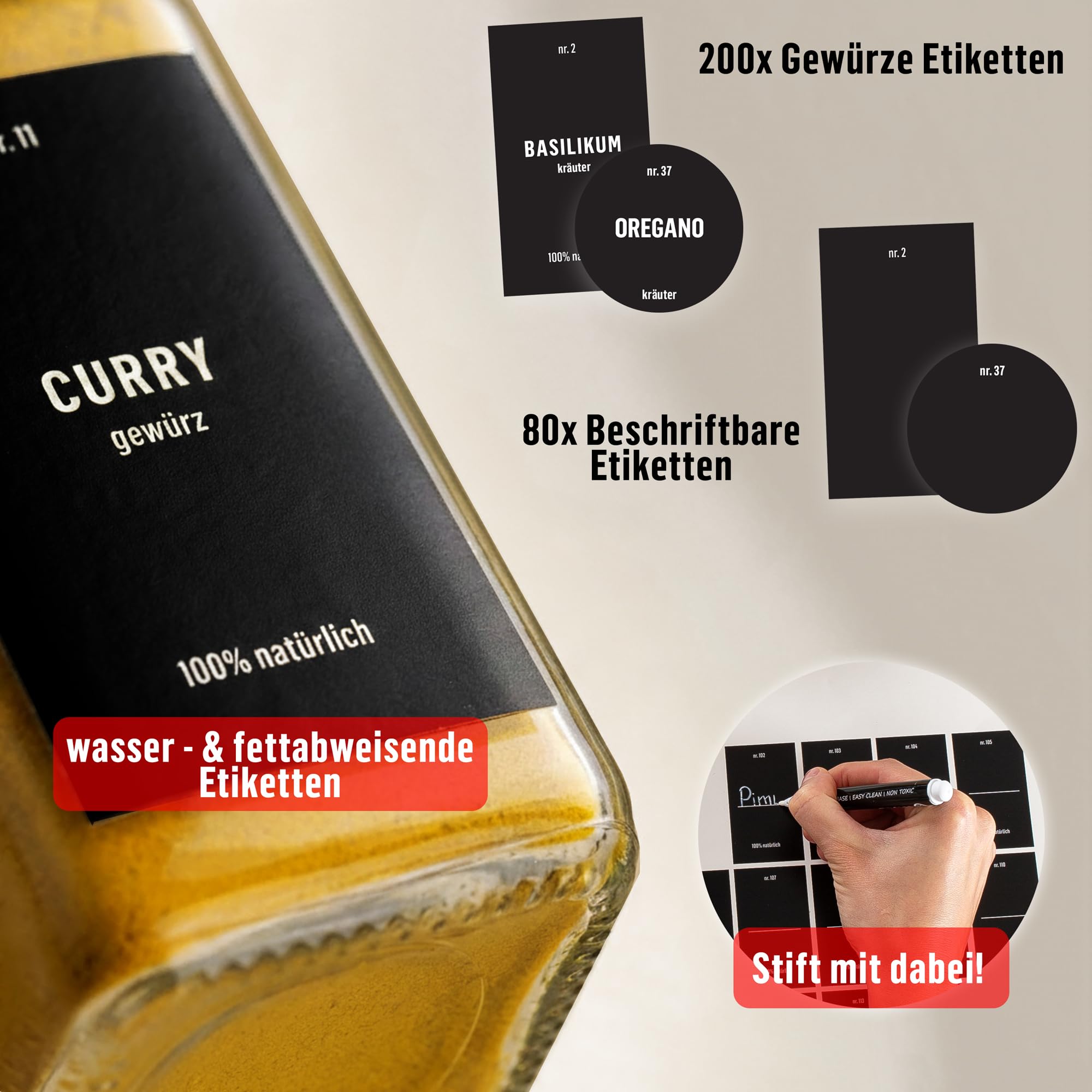 Deco haus® Gewürzregal Wand ohne Bohren [MIT 24 GEWÜRZGLÄSER & ETIKETTEN] - Gewürzregal Hängend 4er Set - Gewürzhalter Wand - Gewürzregale Schranktür zum Kleben - Spice Rack Organizer