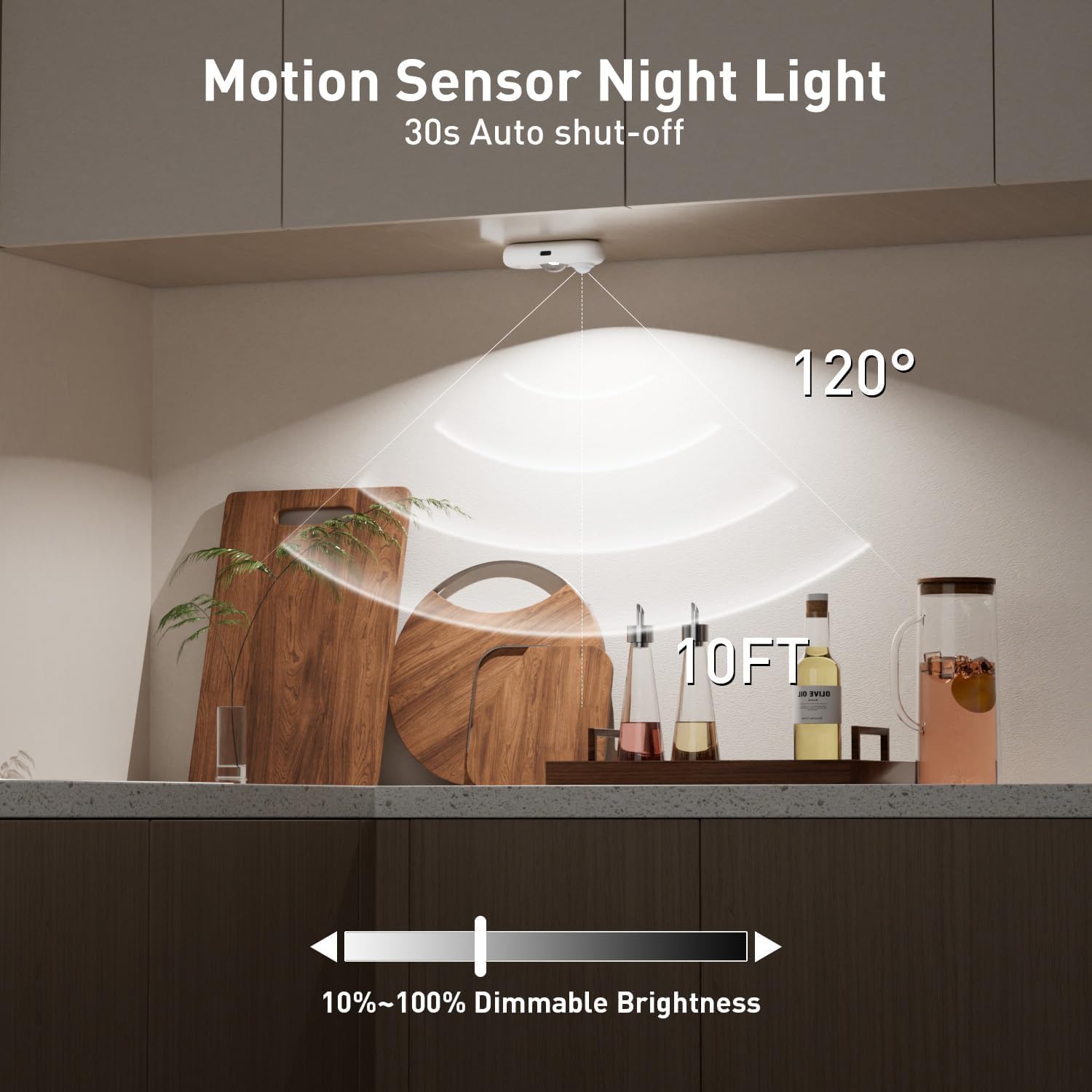 4-Pack LED Motion Sensor Puck Lights Wireless Cabinet Lighting, Small Battery Operated Stick On Up Door Open Activated Sensor Night Lights for Drawer, Shelf, Closet, Stairs
