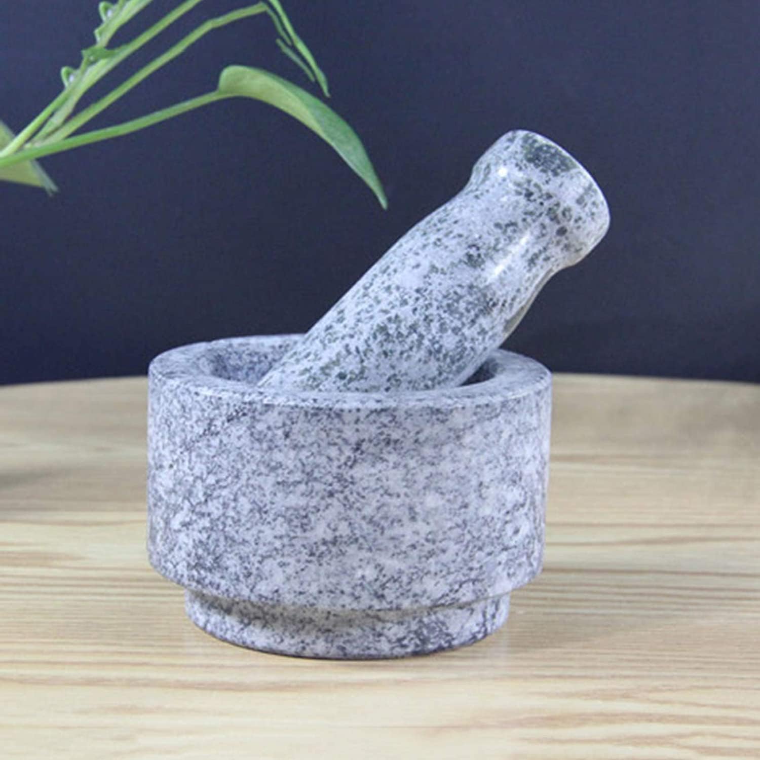 Relaxdays Mortaio E Pestello, In Granito, Resistente, Per Erbe Aromatiche E Spezie In Pietra Lucida D 14 Cm Grigio 84665332