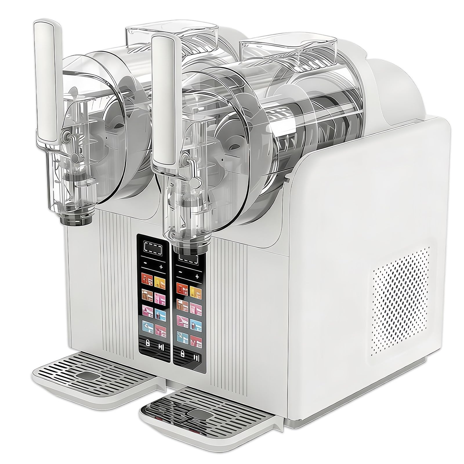 Glowdora White 430W Slushie Machine, 7-In-1 Slushy Maker Machine,Soft Ice Cream Maker With Dual 2L Tanks,Automatic Cleaning, Kid Lock, Cold Drinks Press For Homemade Slushies And Soft Serve