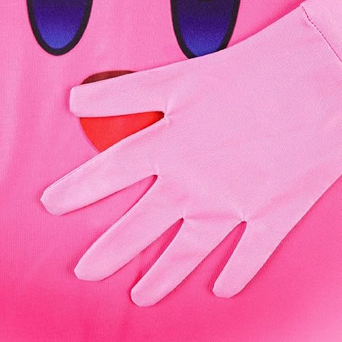 Vista 4 de Quenny Disfraz de Kirby de la estrella de Halloween para niños, disfraces de fiesta de carnaval, disfraces de cosplay de anime de dibujos animados.