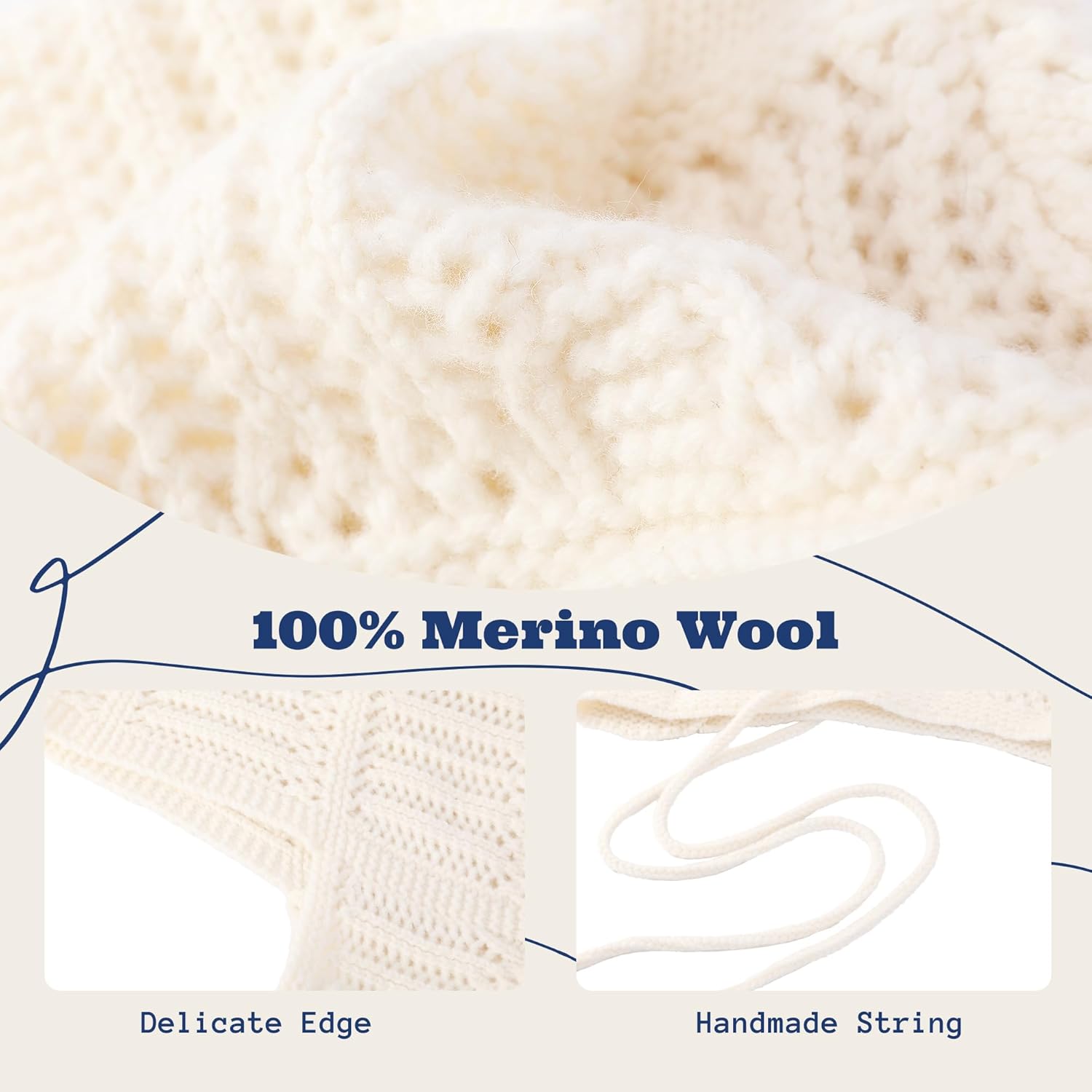 ACUSHLA 100% Merino Wool Fashion Balaclava for Women Soft Warm Light Hooded Scarf Knitted Hat and Scarf in One - Image 4